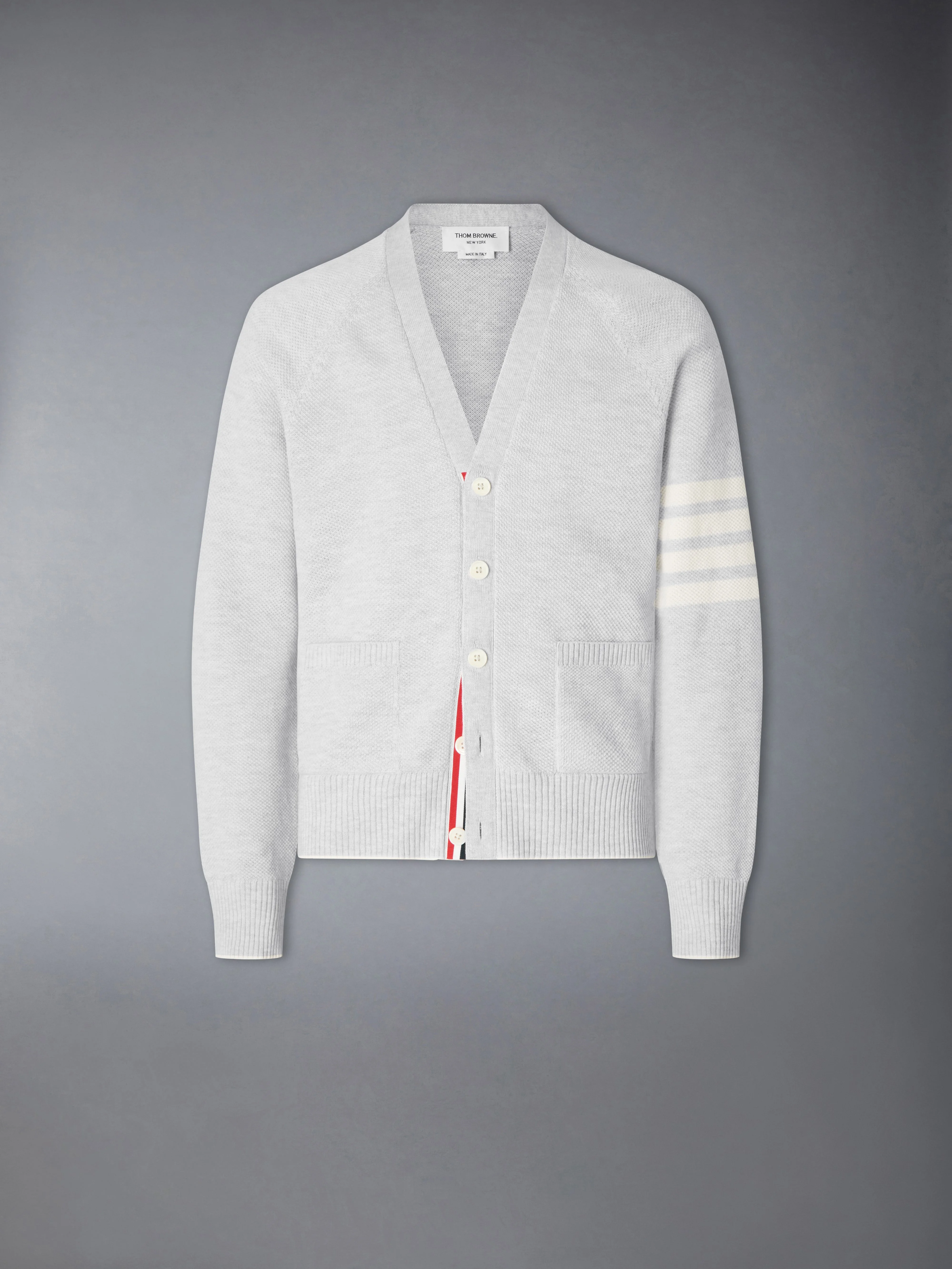 LINEN COTTON 4-BAR RELAXED FIT CARDIGAN - 1