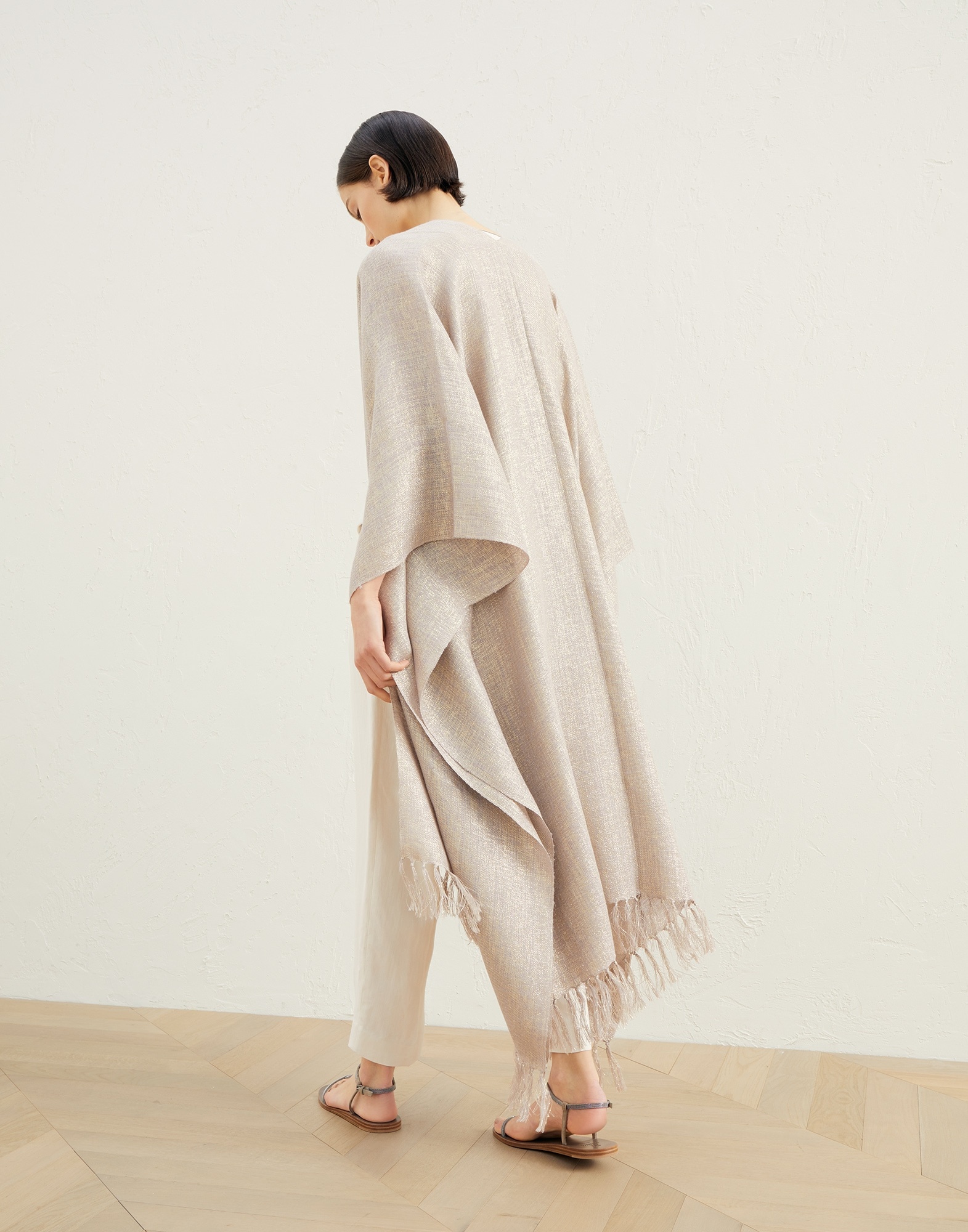 Sparkling regimental stripe linen shawl - 2