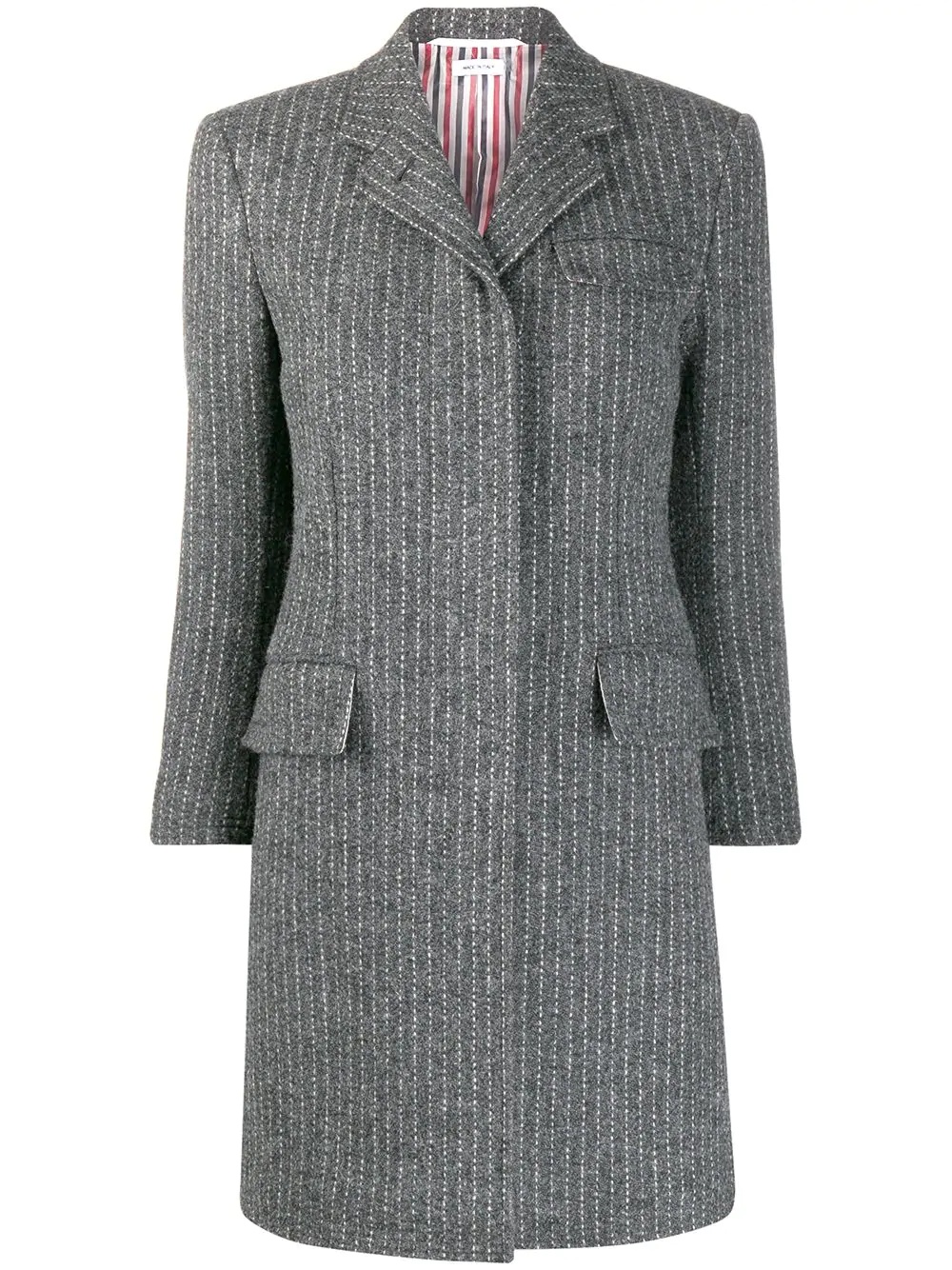 chalk-stripe tweed coat - 1