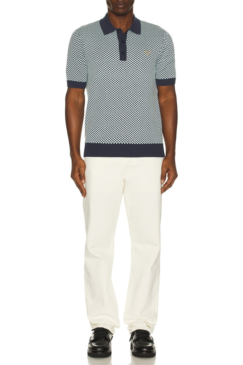Fred Perry Chequerboard Knitted Polo Shirt outlook