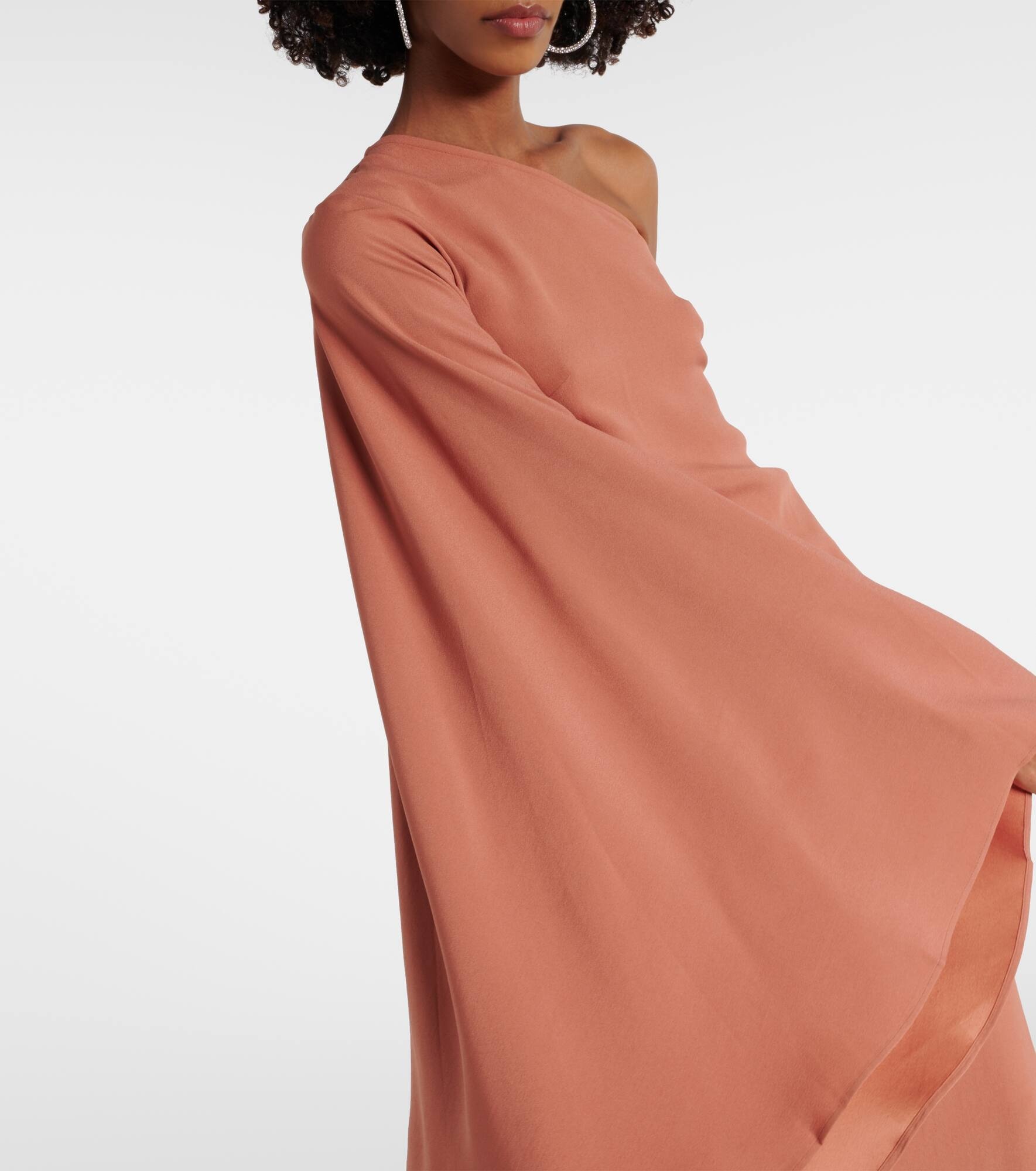 Sifnos one-shoulder crêpe cady gown - 5