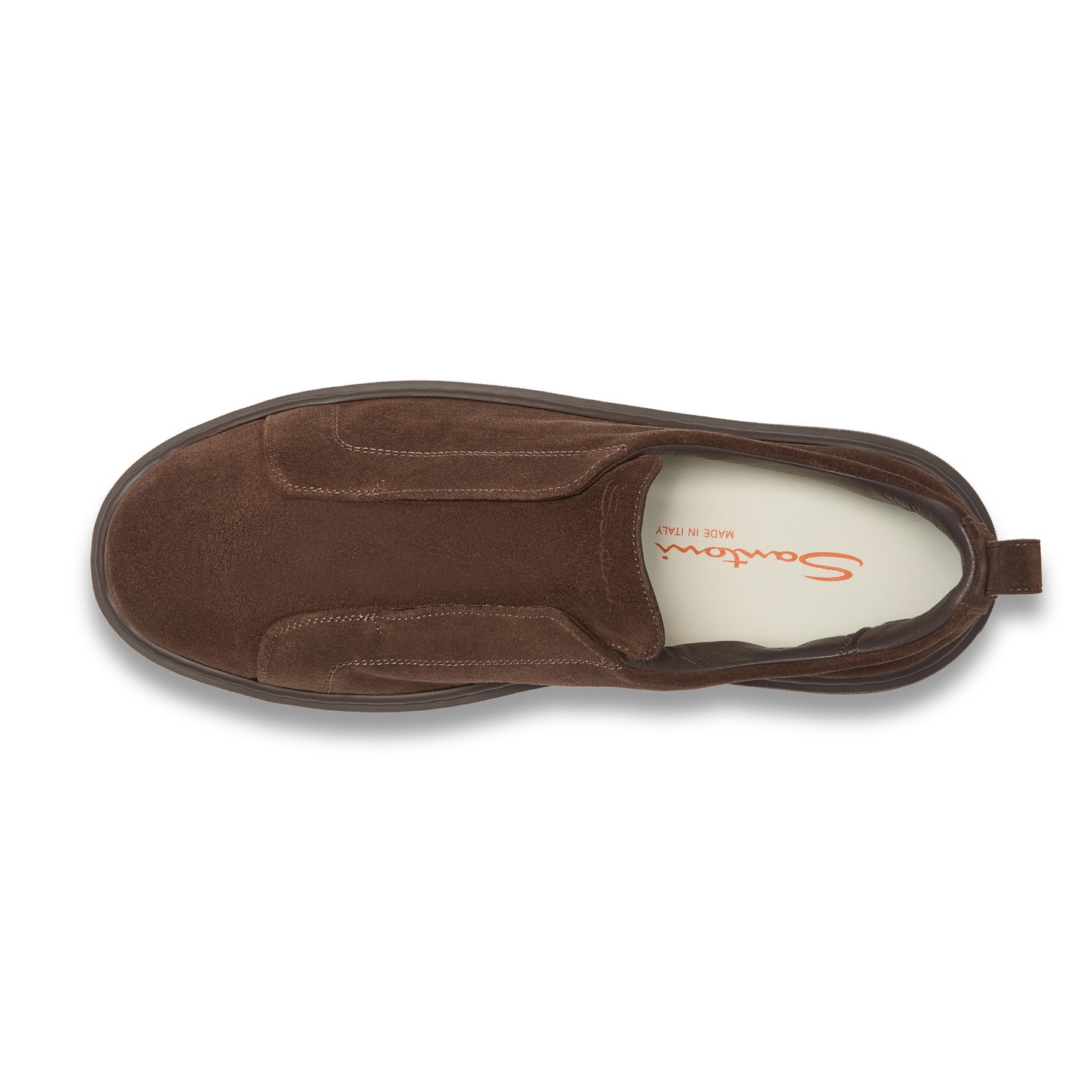 Men's dark brown suede slip-on sneaker - 5