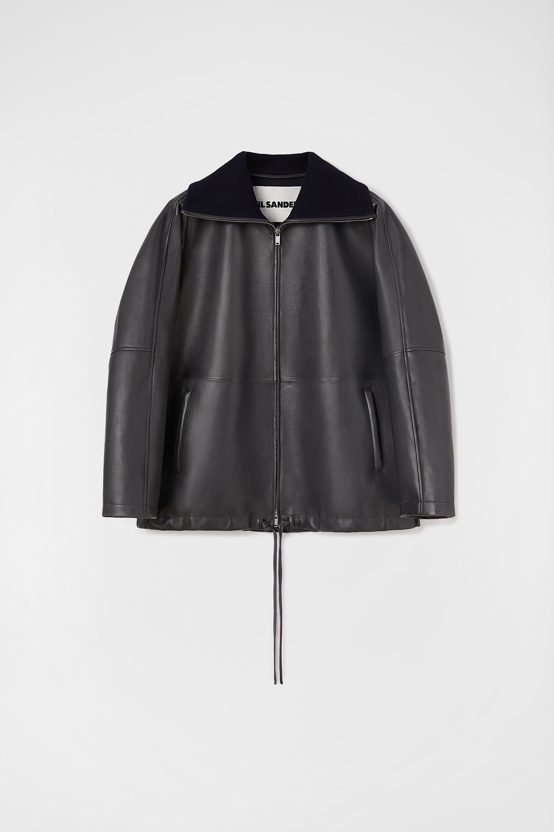 Zip-up Leather Jacket - 1