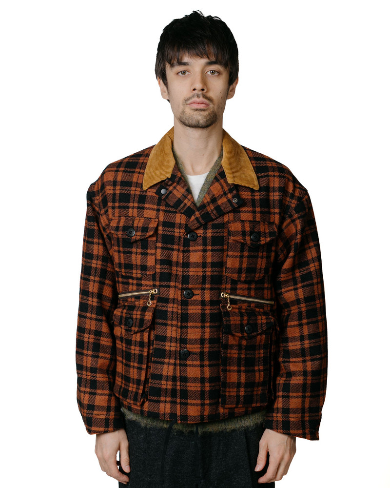 BEAMS PLUS Fish-Hunting Jacket British Wool Tweed Orange outlook