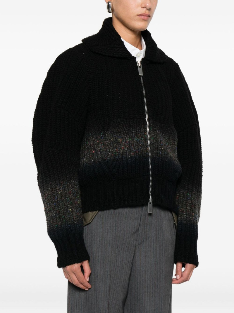 zip-front speckled cardigan 3