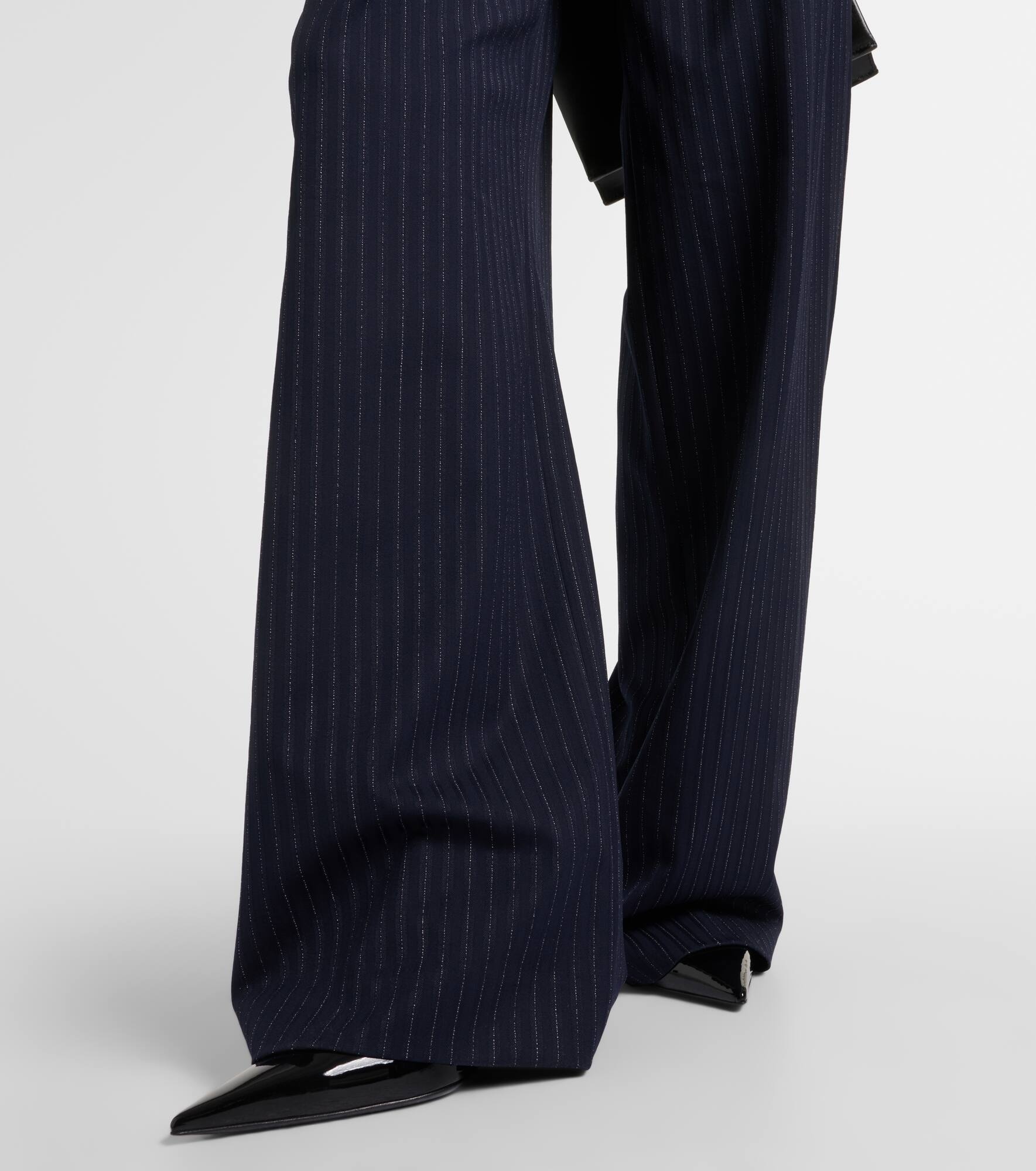 Heyser pinstripe high-rise wide-leg pants - 5