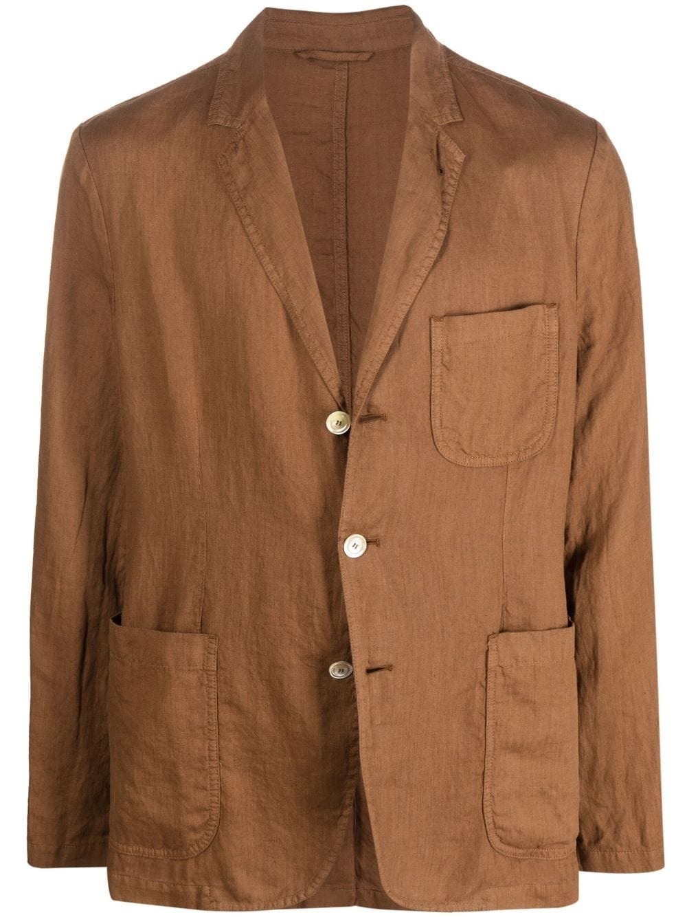 fitted single-breasted blazer - 1