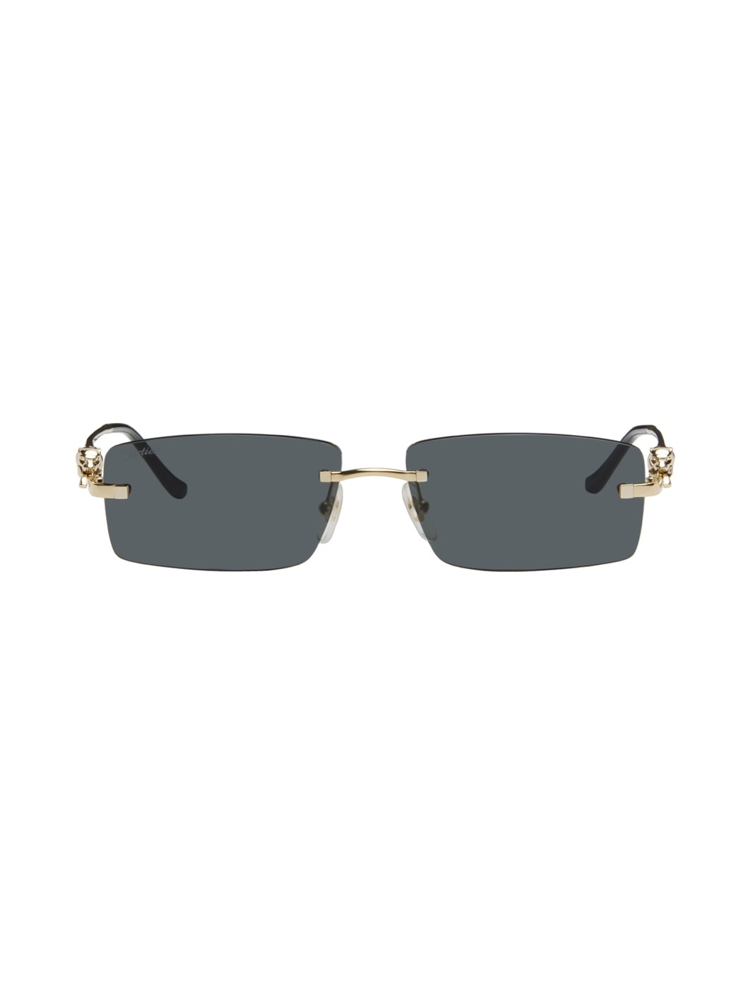 Gold & Gray Panthère de Cartier Sunglasses - 1