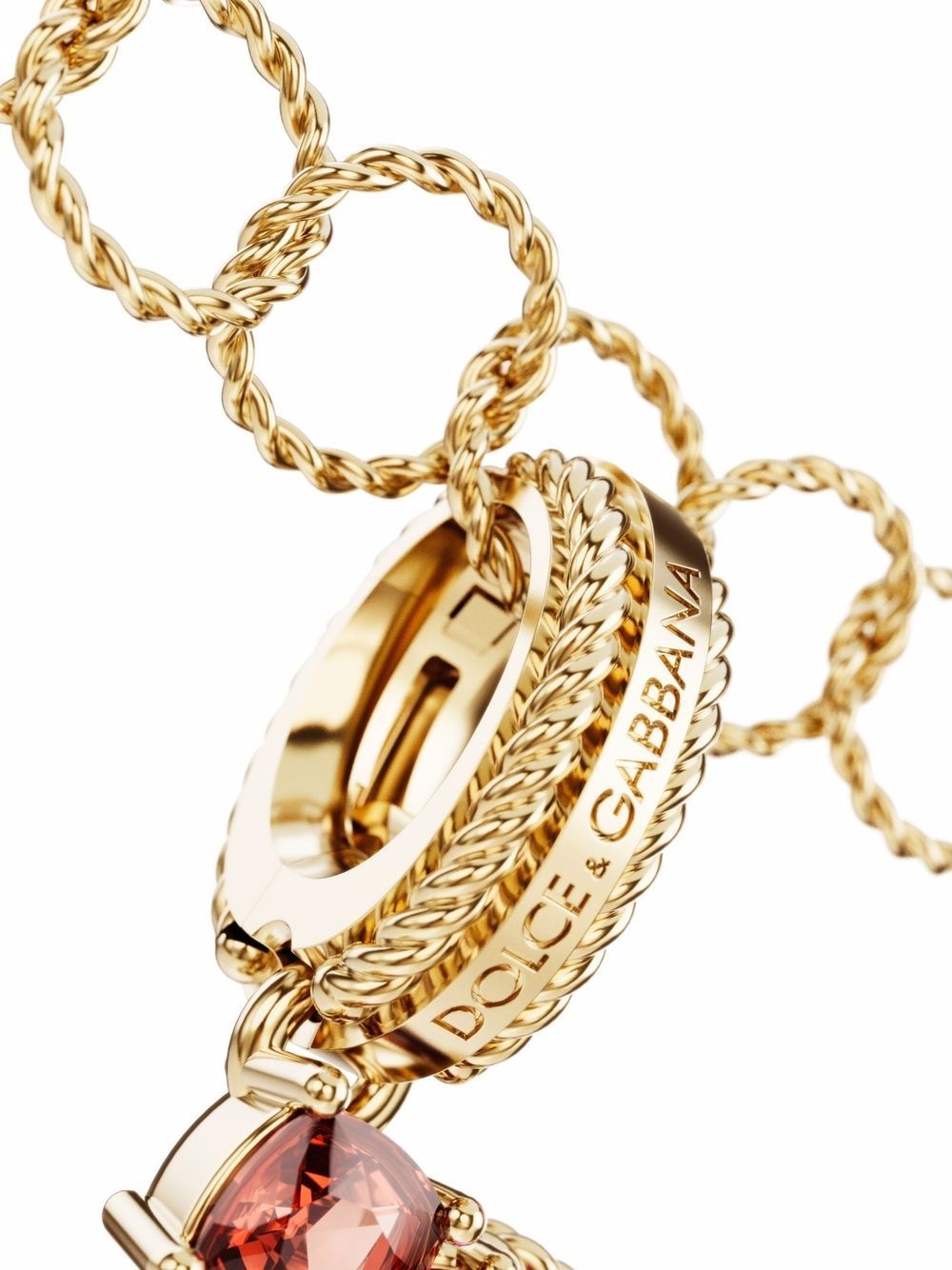Rainbow Alphabet F 18kt yellow gold multi-stone pendant - 2