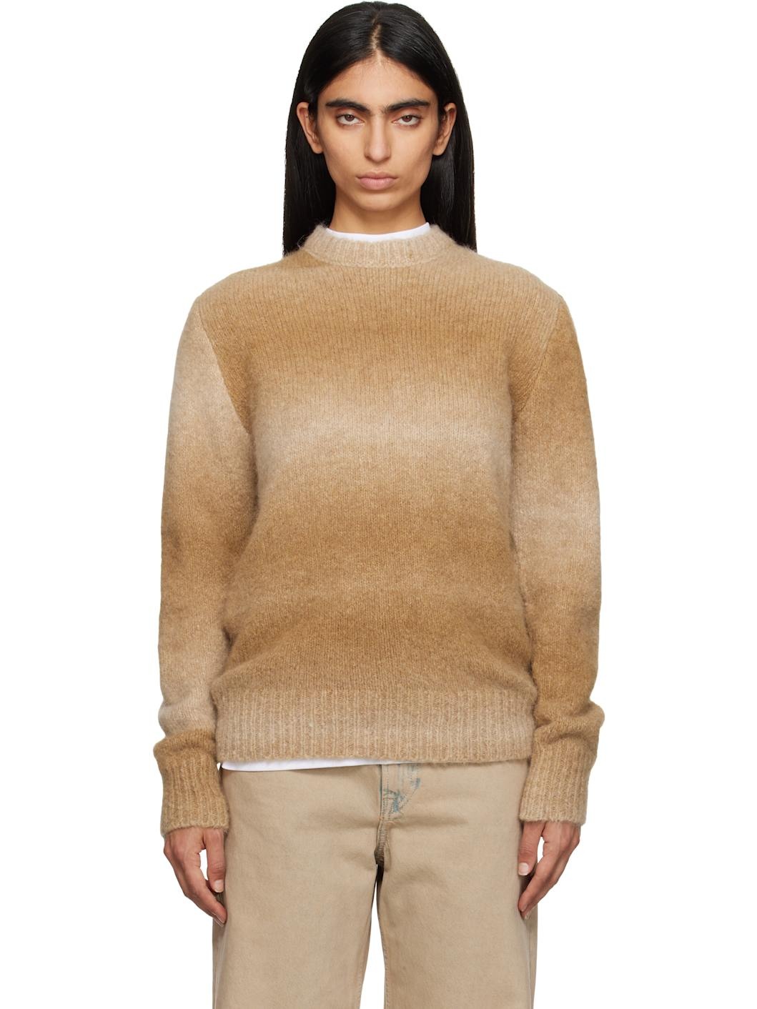 Tan Alpaca Round Neck Sweater - 1