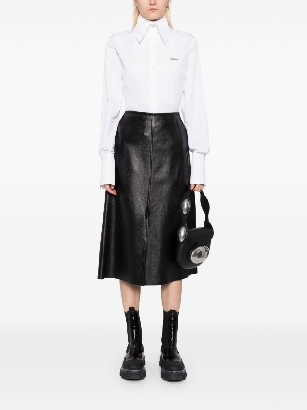 high-neck collar shirt - 2
