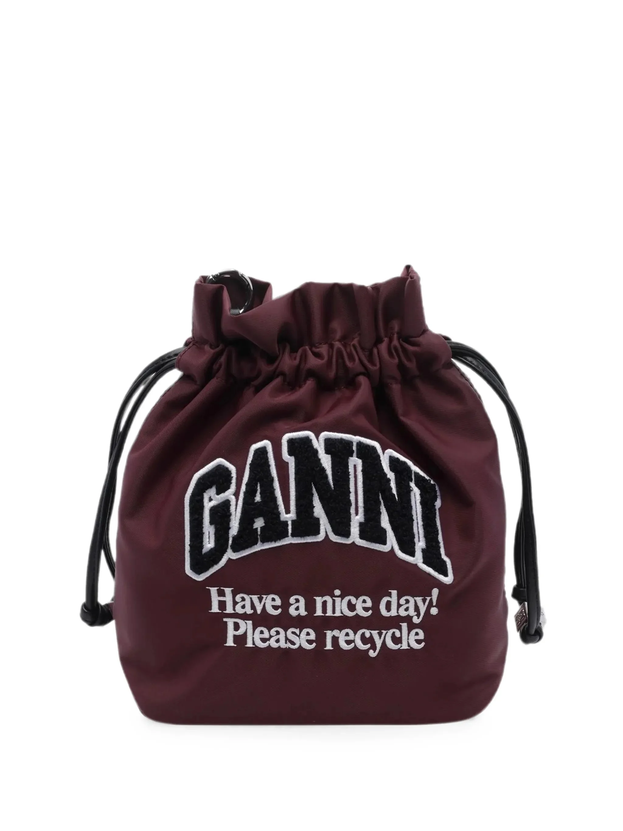 Ganni Logo-patch Drawstring Bucket Bag - 1
