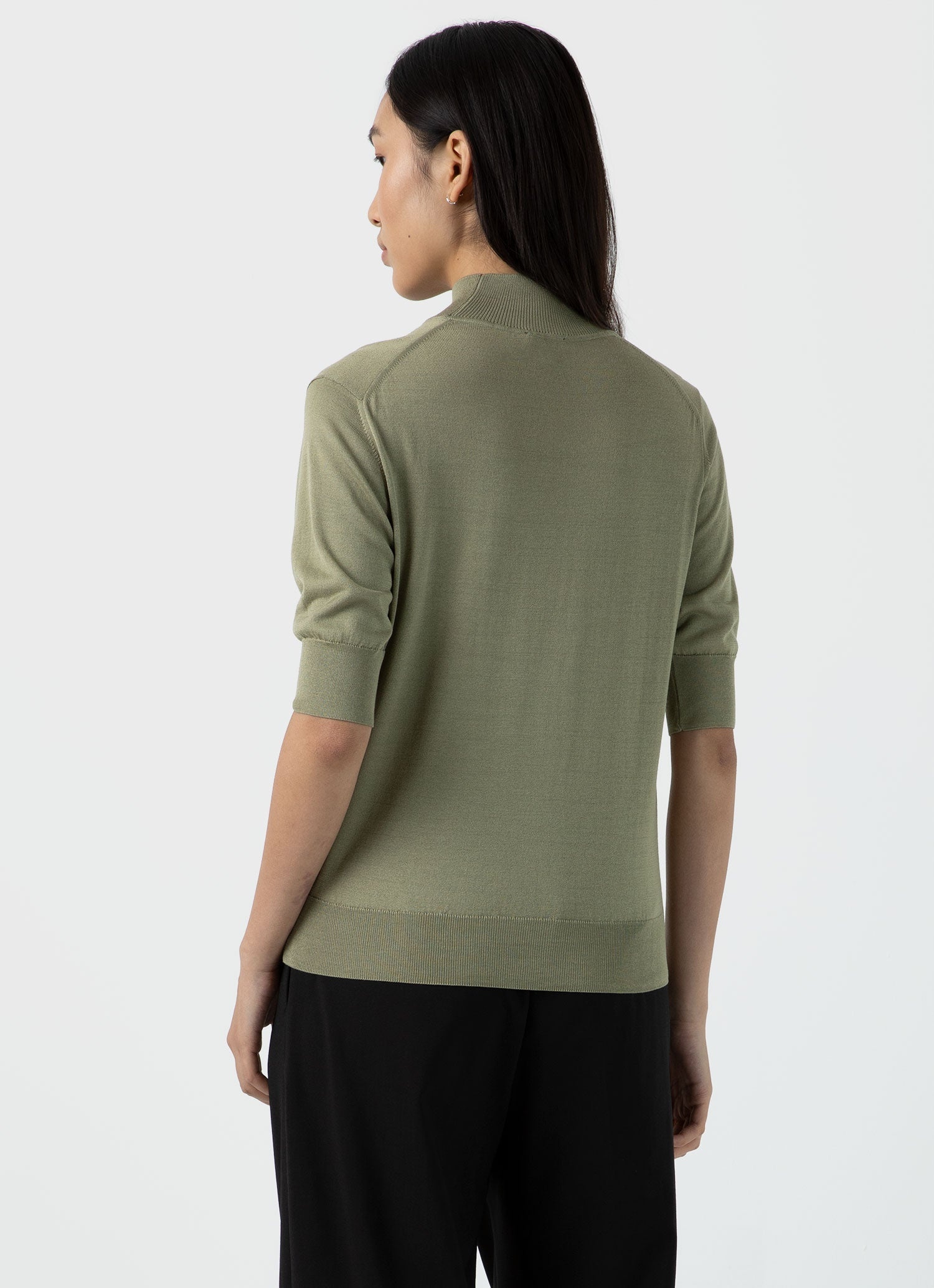 Mulberry Silk Mock Neck Top - 4