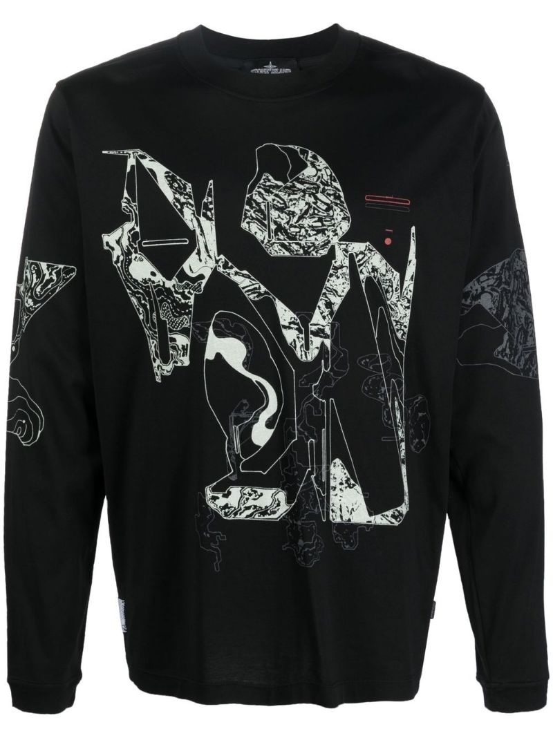 graphic-print long-sleeve T-shirt - 1