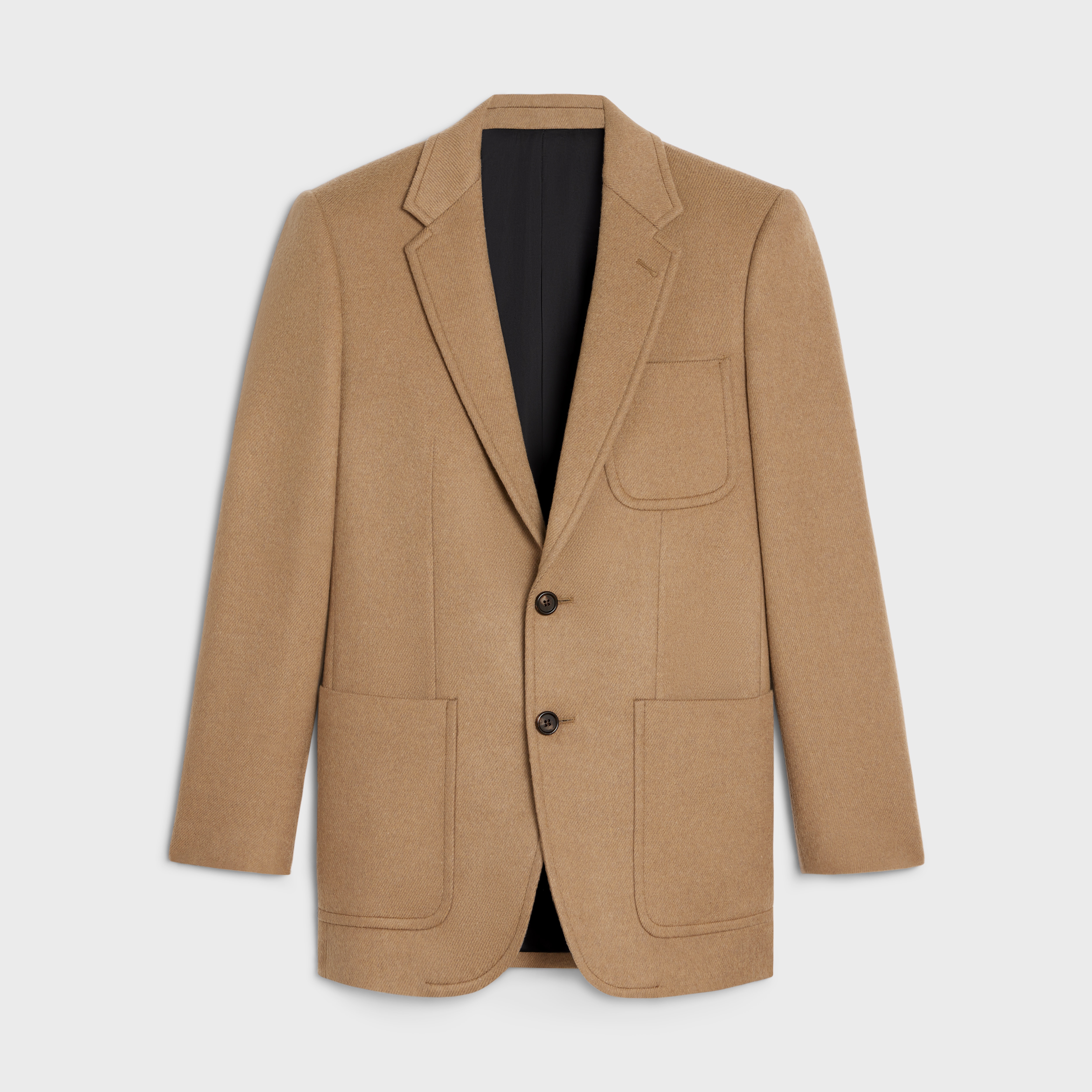 classic jacket in diagonal cashmere - 1