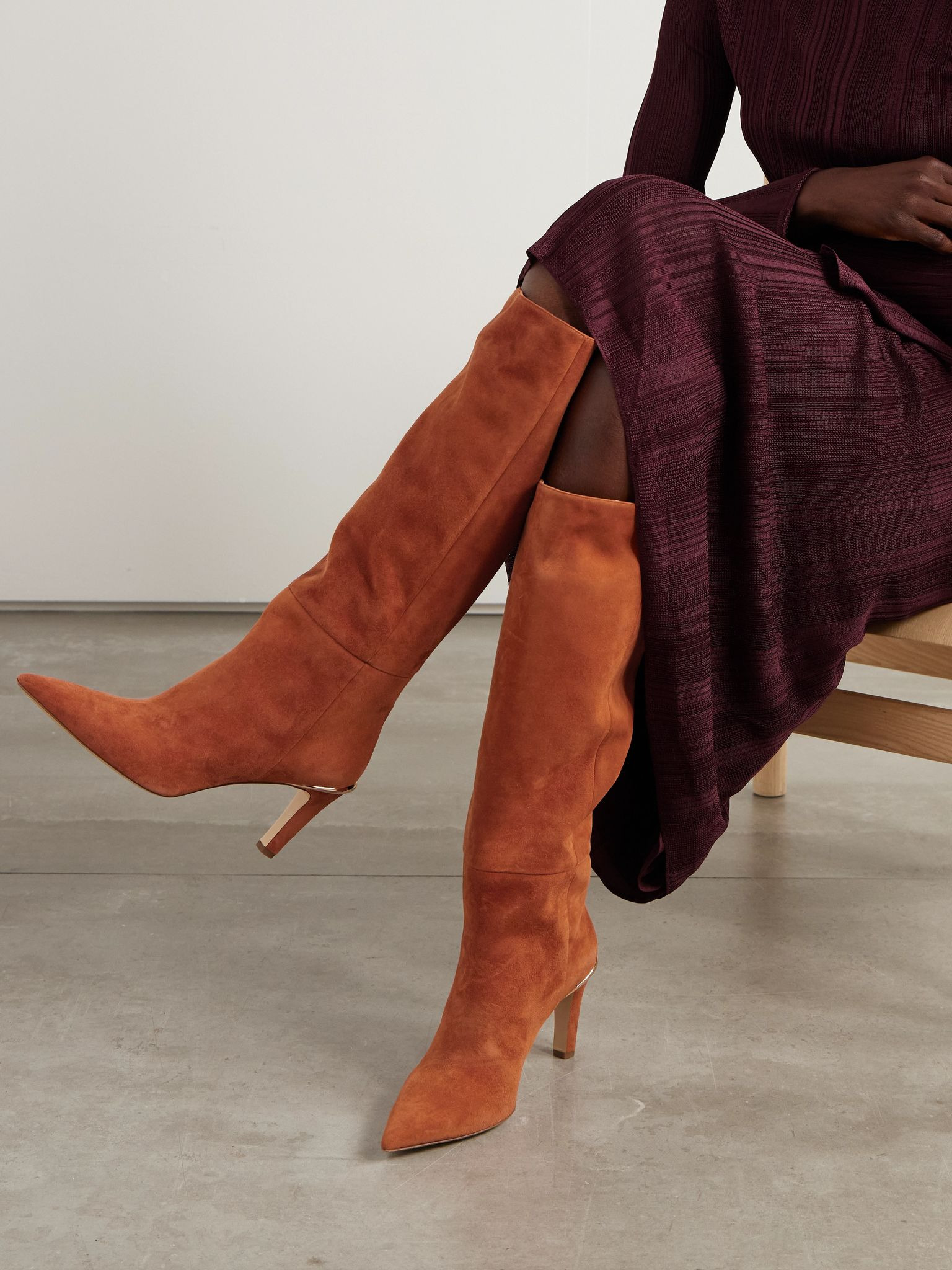 Aura suede knee boots Orange - 2