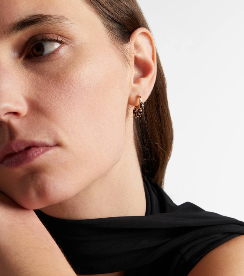 SYDNEY EVAN 14kt gold (585/1000) hoop earrings with onyx and diamonds outlook