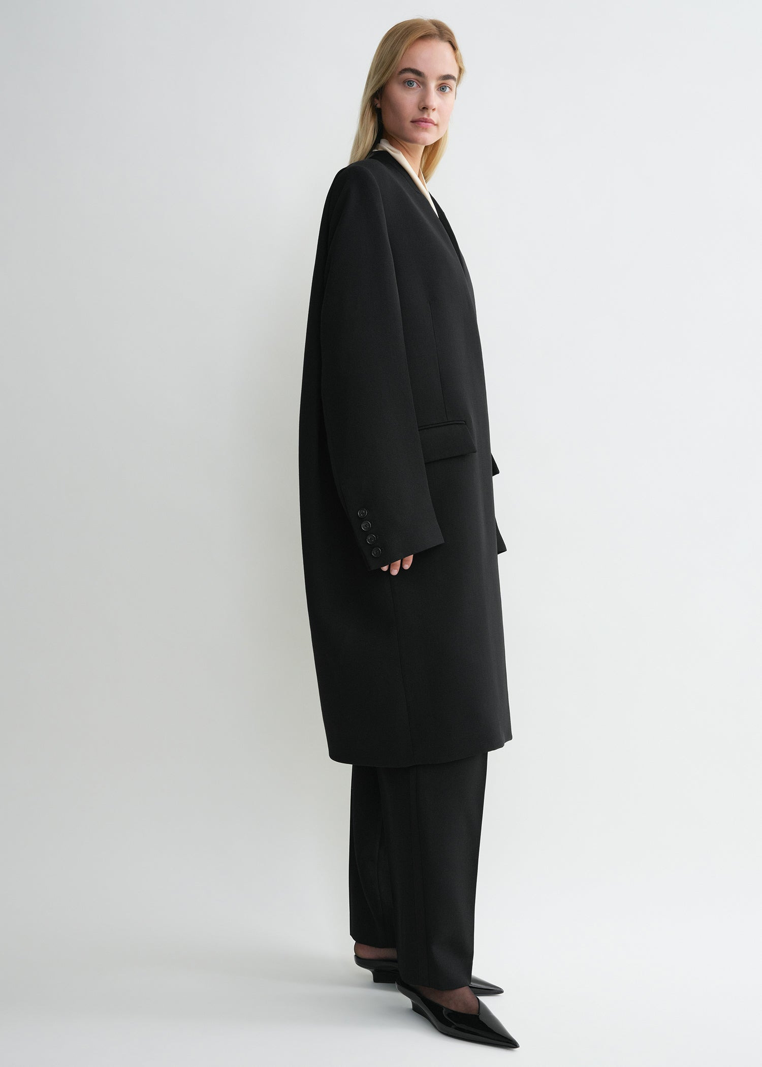 Deep pleat coat black - 4