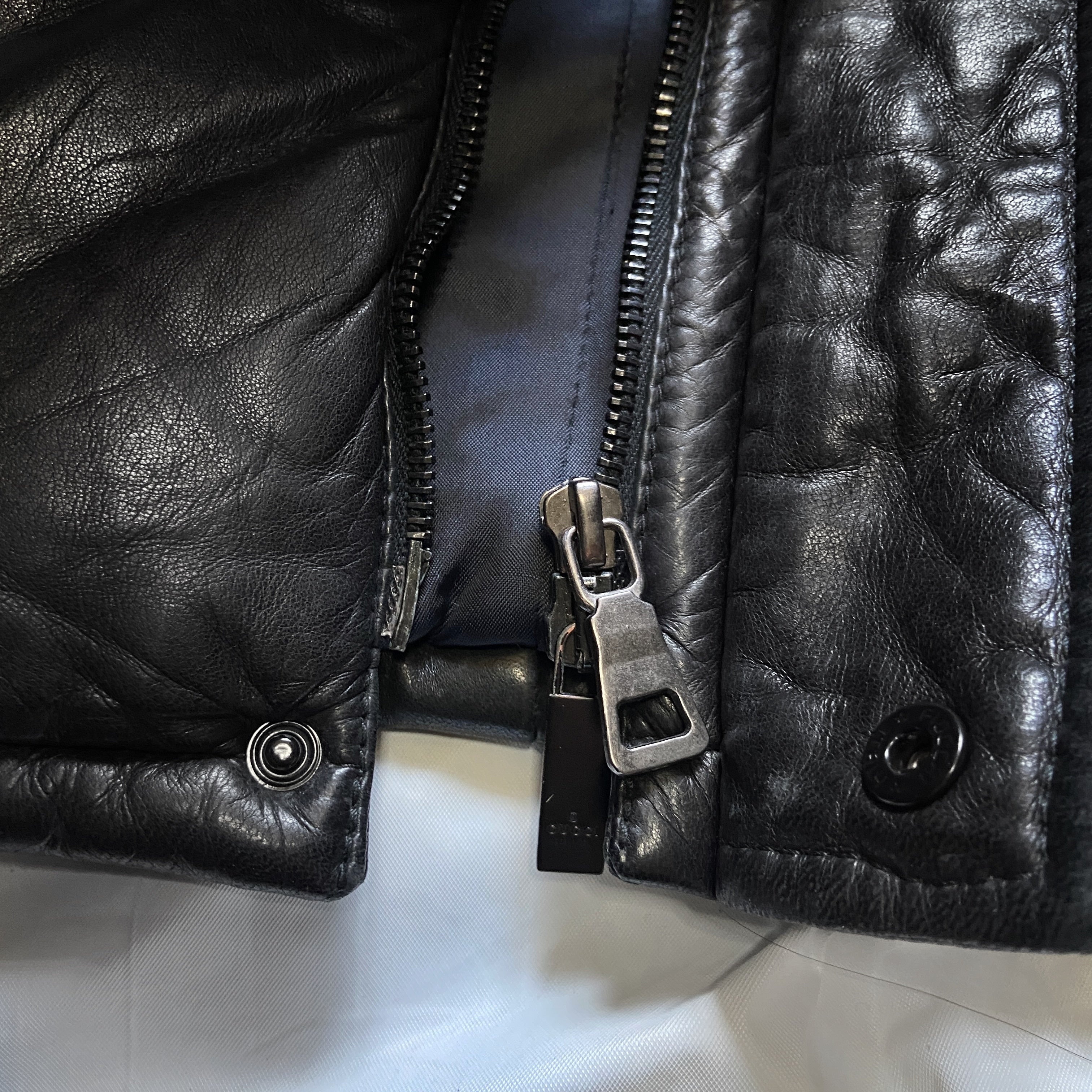 Gucci Fall 1998 Tom Ford Lambskin Leather Quilted Down Puffer Jacket 48 - 16