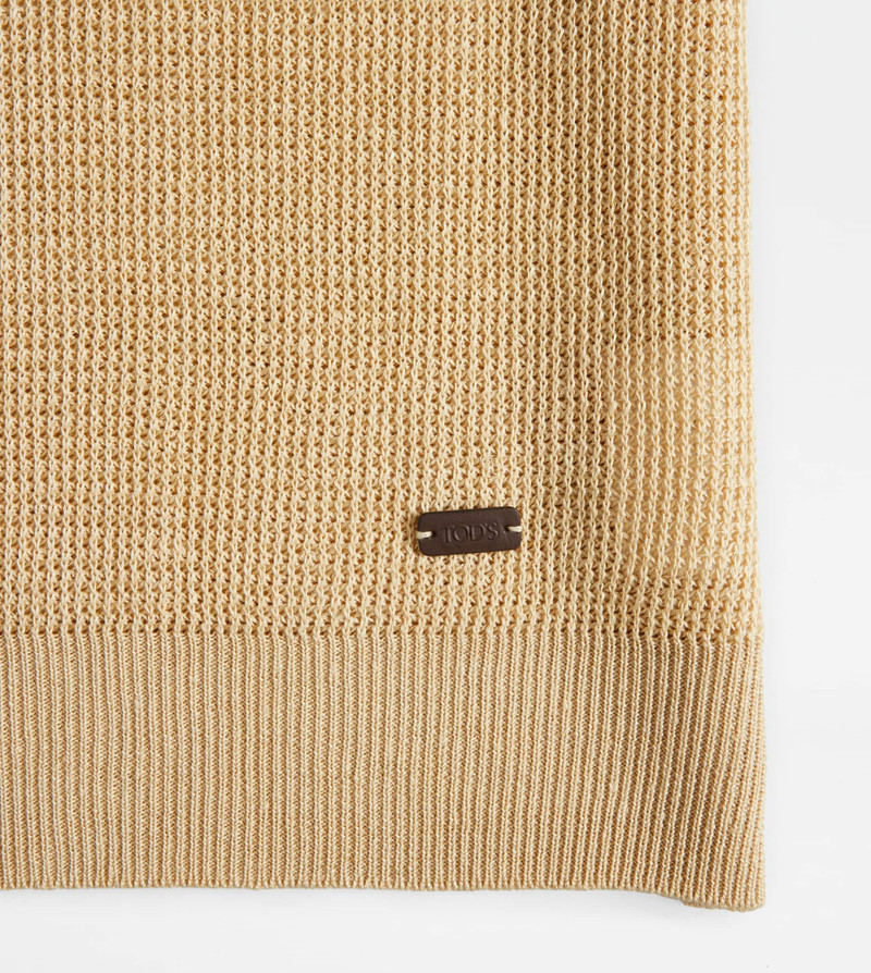 Tod's T-SHIRT IN LINEN KNIT - BEIGE, WHITE outlook