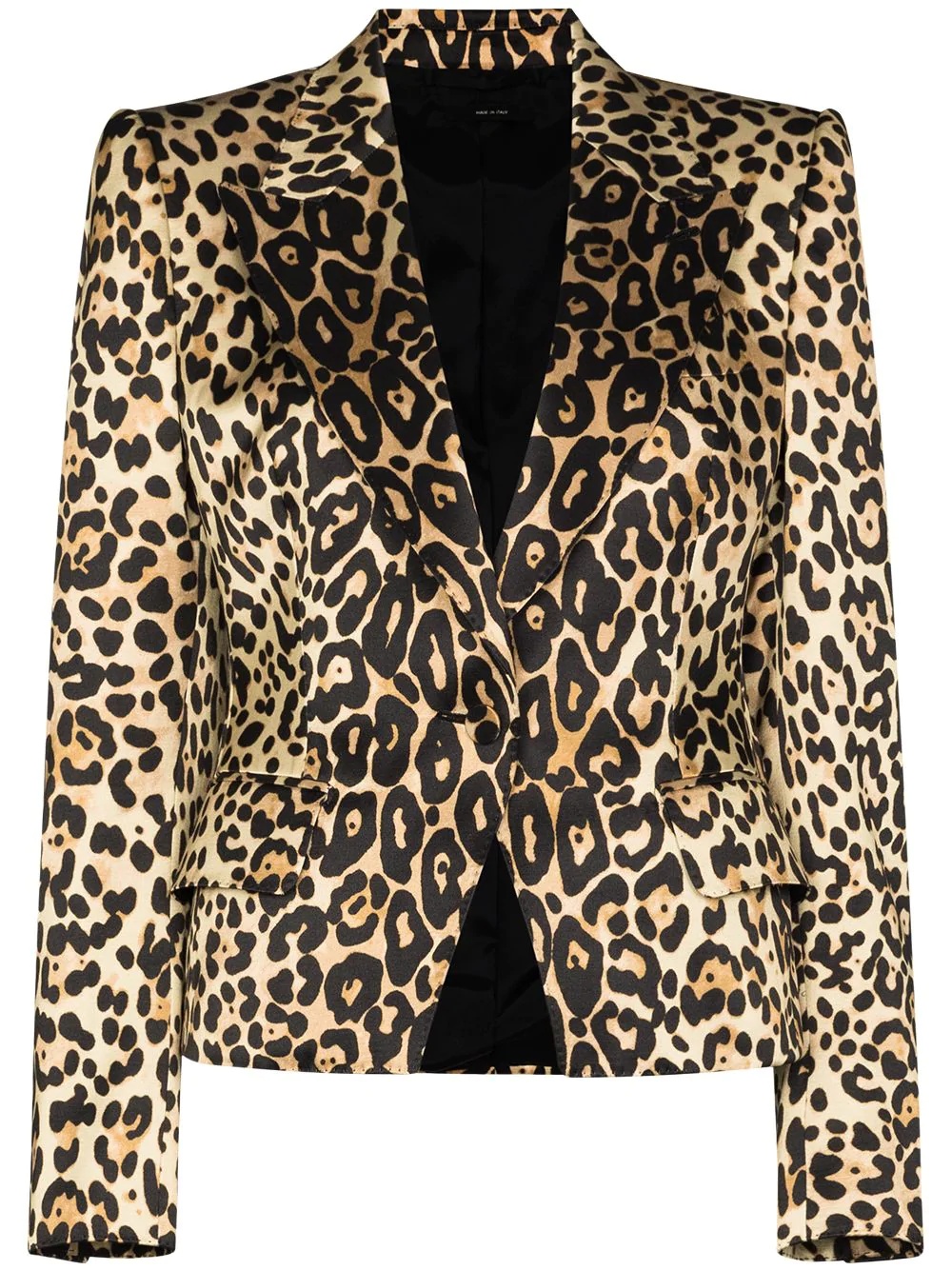 leopard-print single-breasted blazer - 1