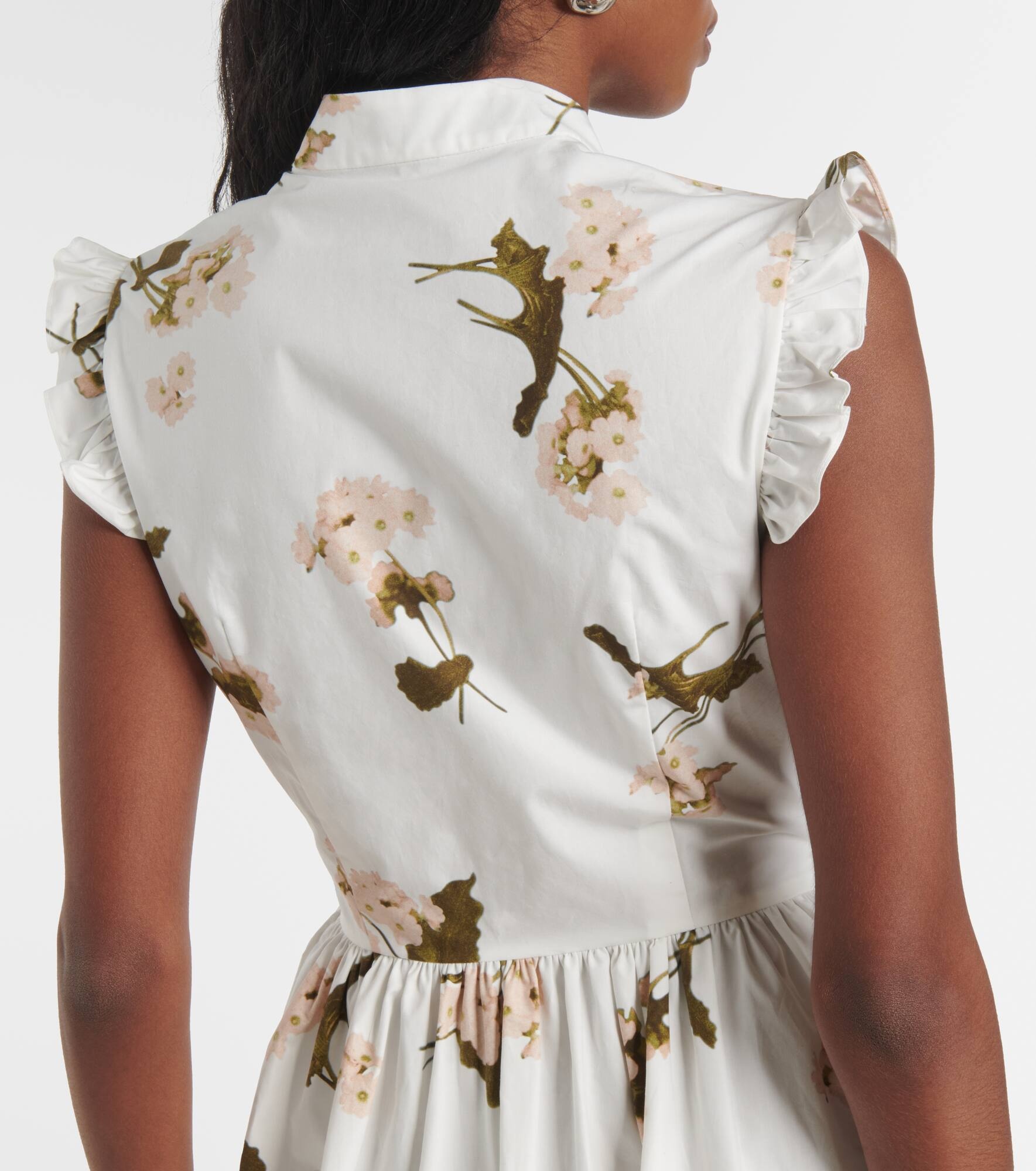 Floral cotton poplin midi dress - 6
