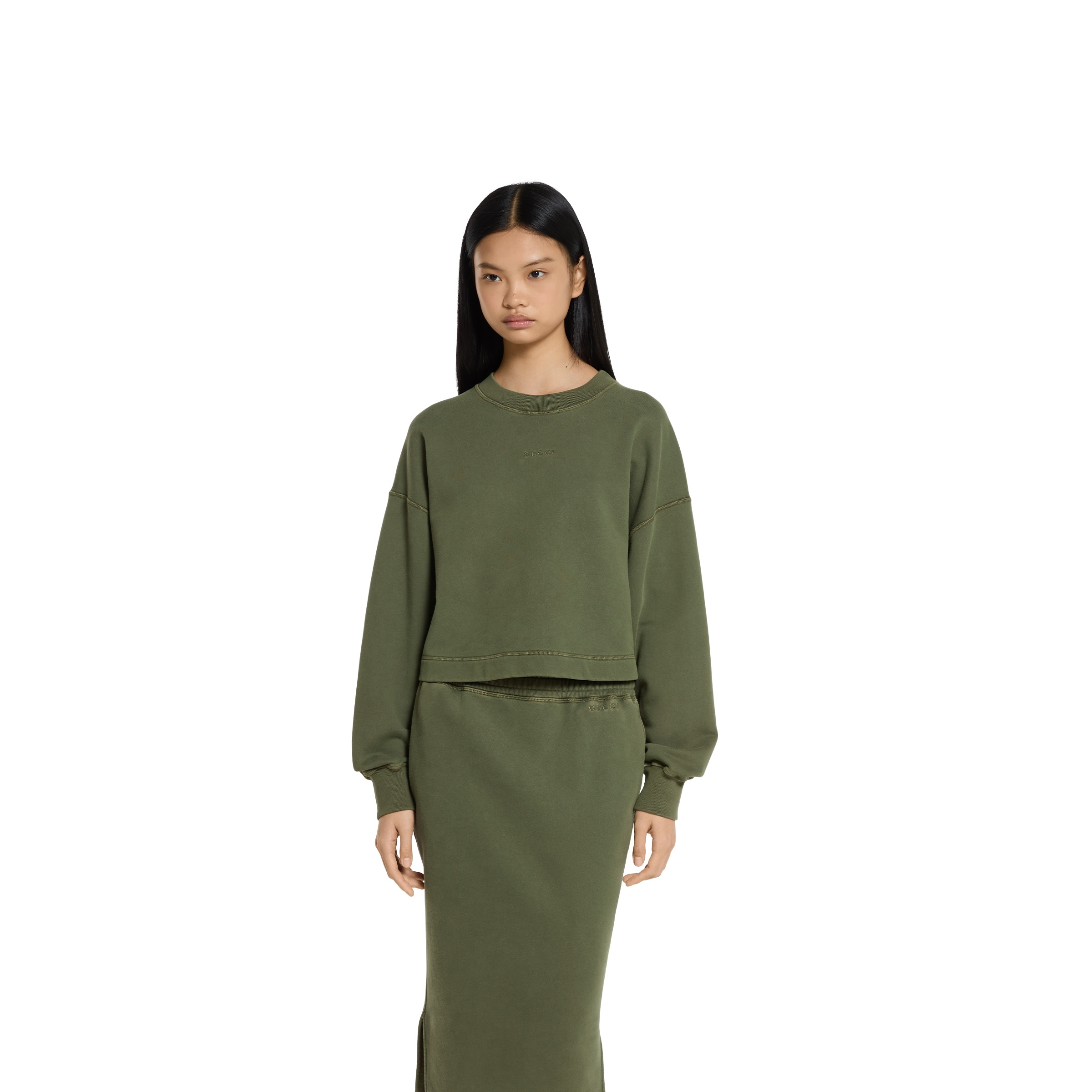 Cotton jersey sweatshirt with embroidery - 3