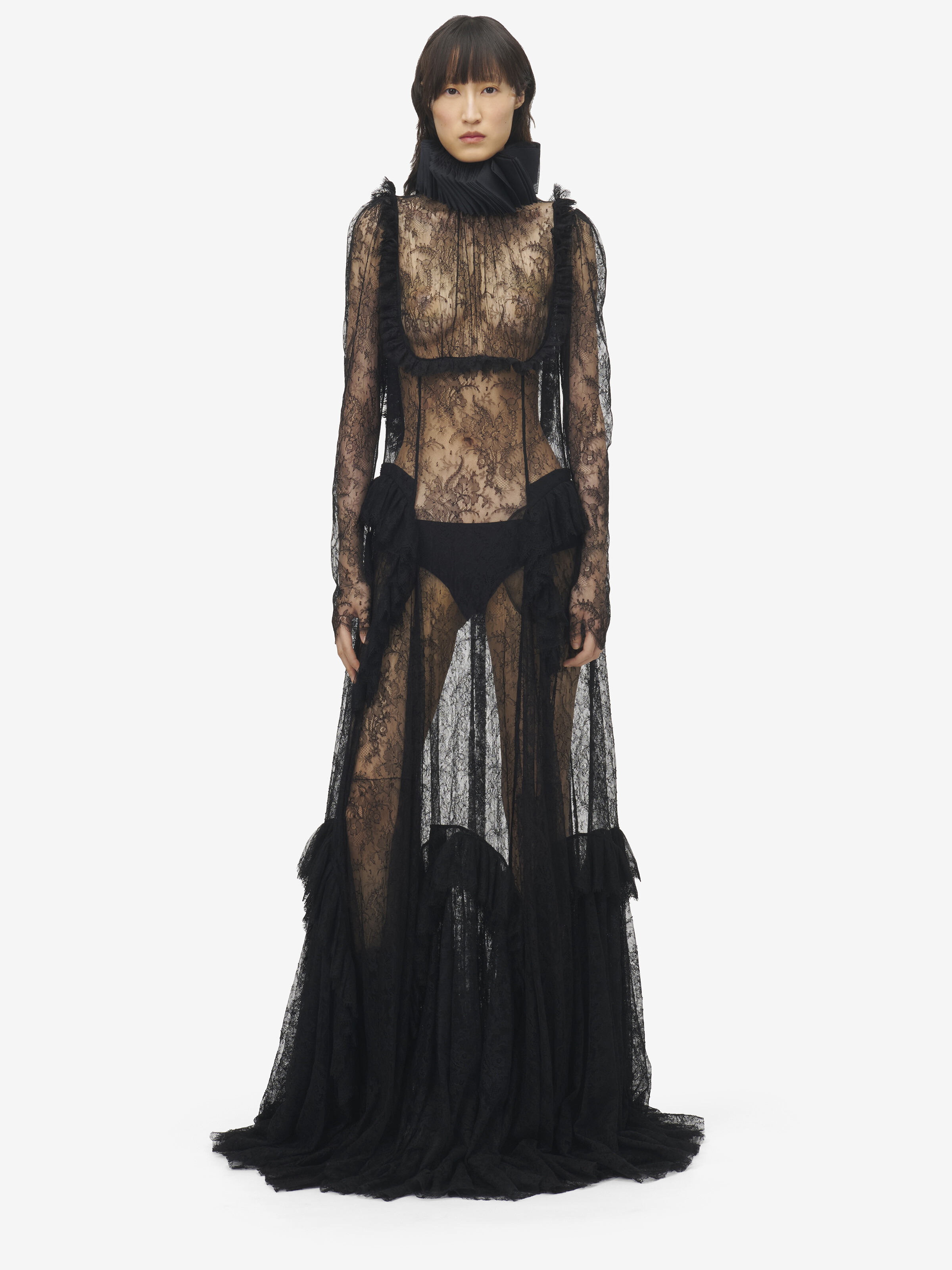 Floral Lace Embroidery Evening Dress - 2