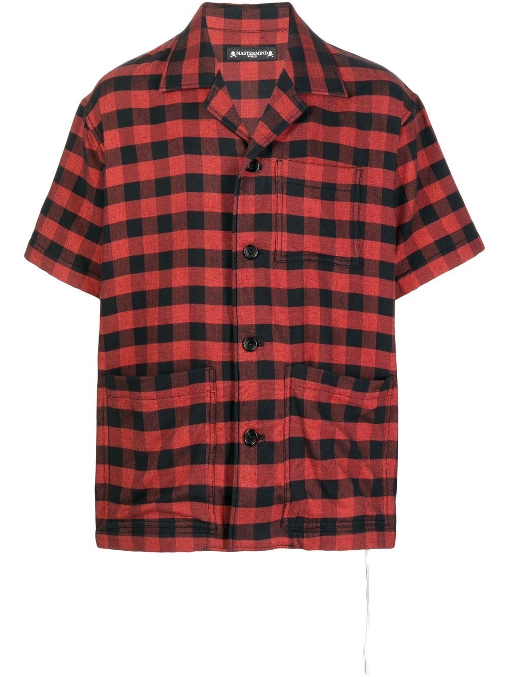 plaid-check embroidered shirt - 1