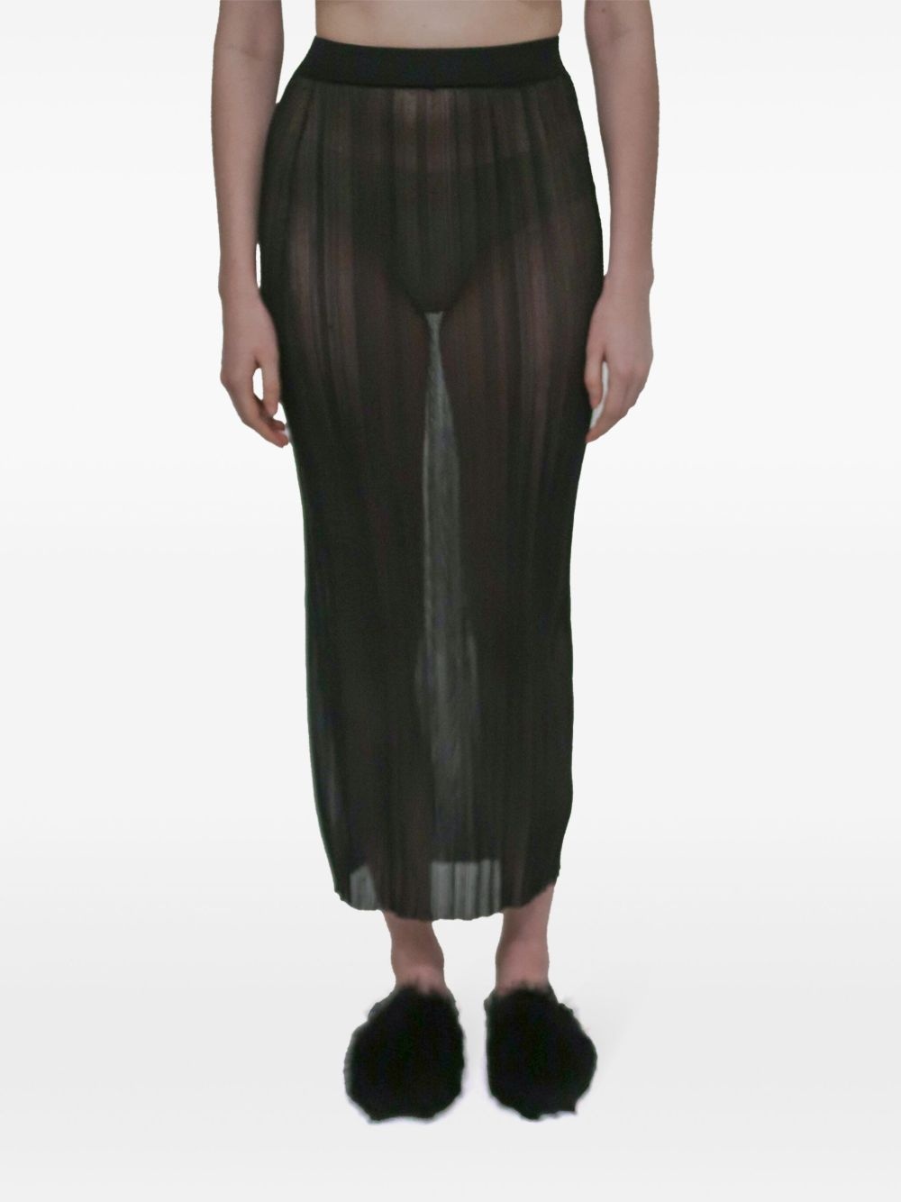 sheer plissé skirt - 5