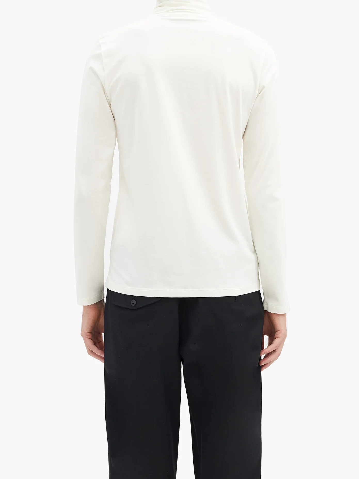 Zipped roll-neck cotton-blend top - 5