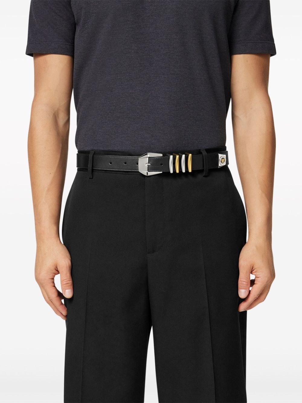 Medusa-motif leather belt - 3