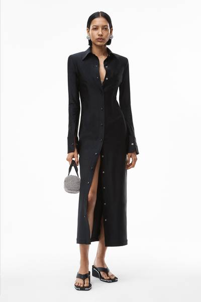 Alexander Wang FITTED SHIRT DRESS IN ACTIVE STRETCH outlook