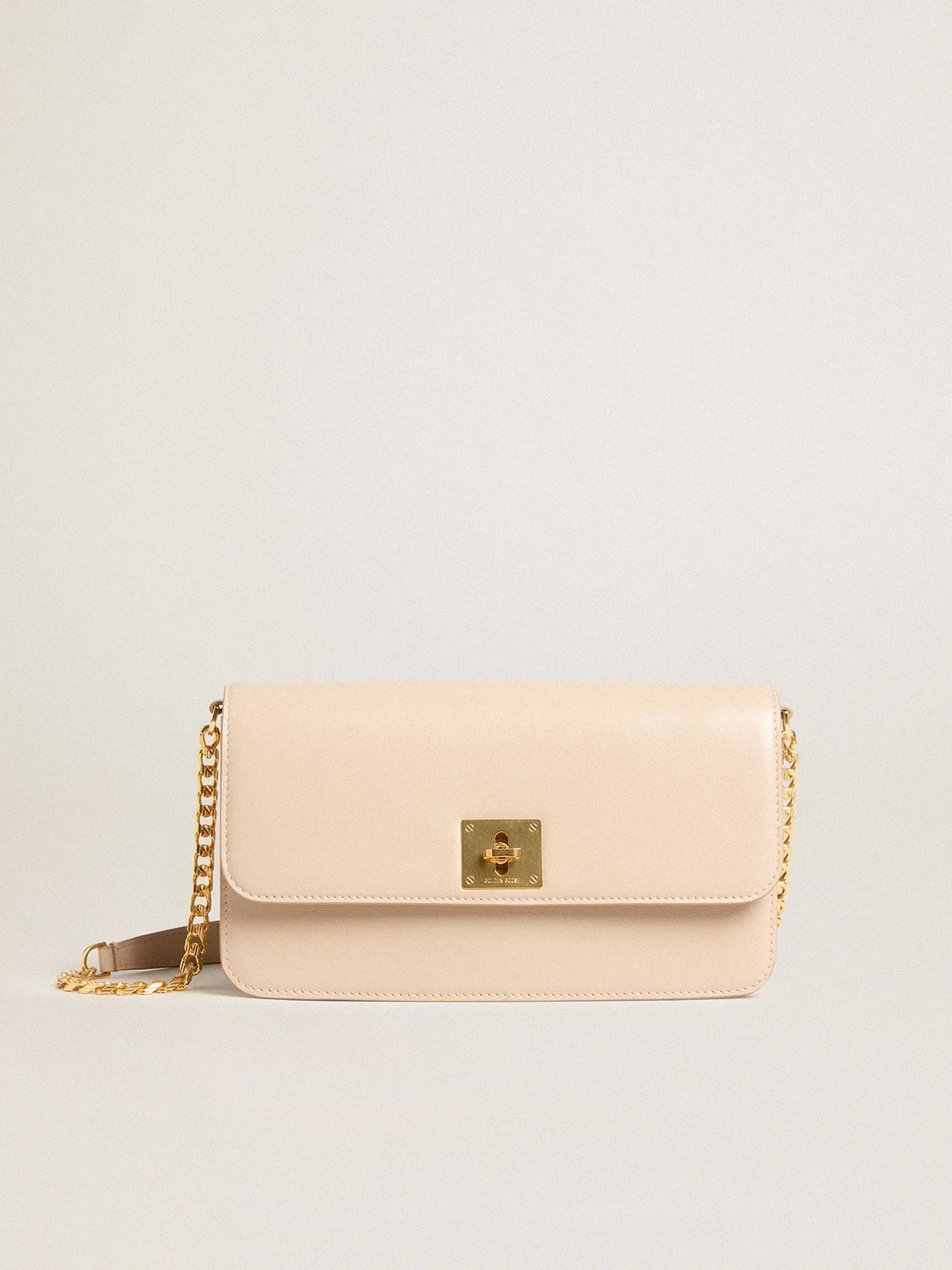 Gioia Bag in pale pink boarded leather with gold details - 1