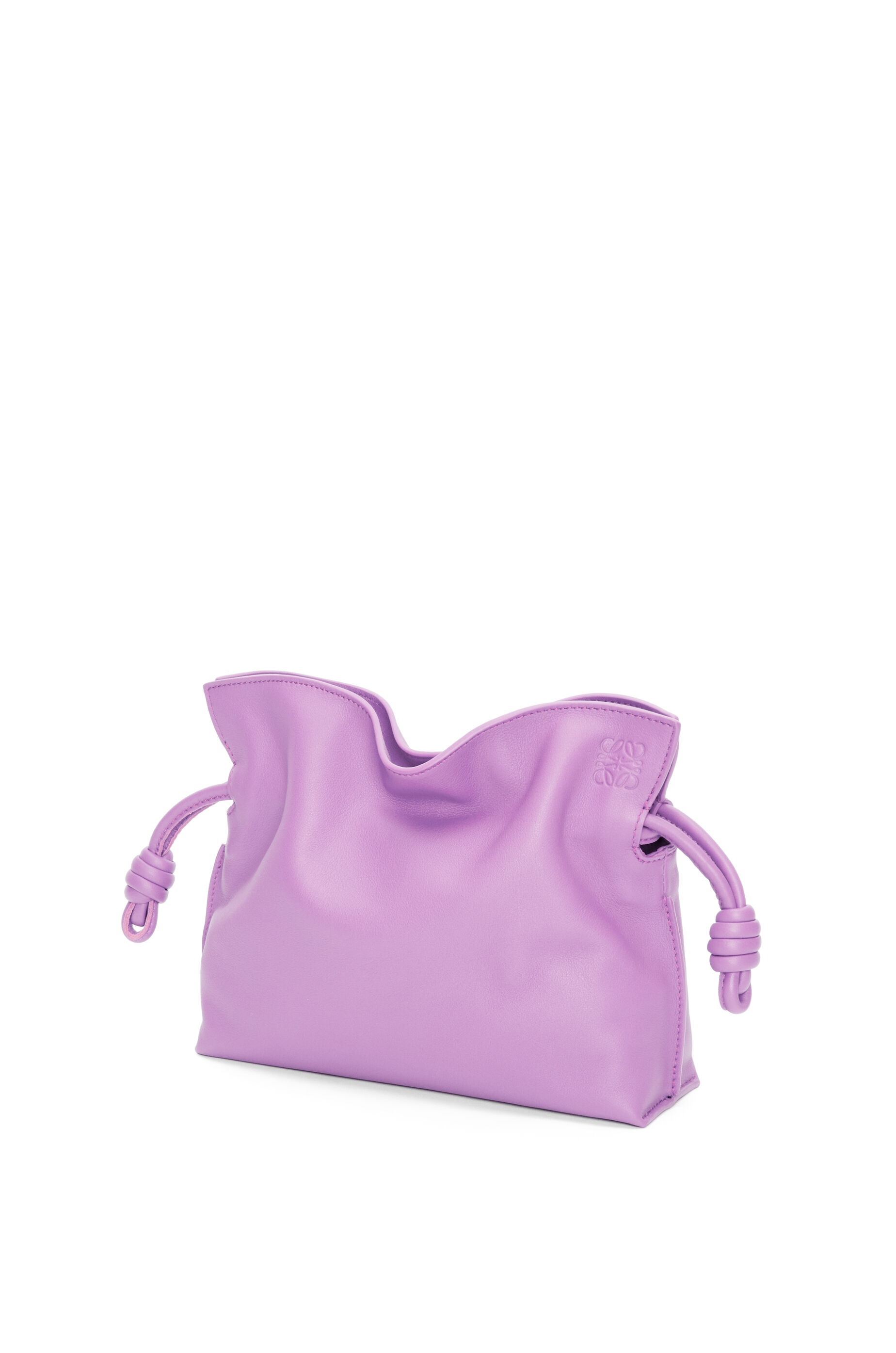 Mini Flamenco clutch in nappa calfskin & Anagram strap in jacquard and calfskin - 3