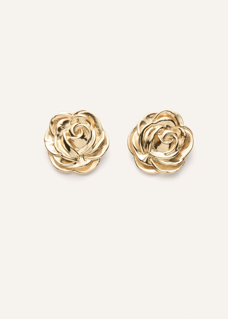 Gold-plated rose earrings 1