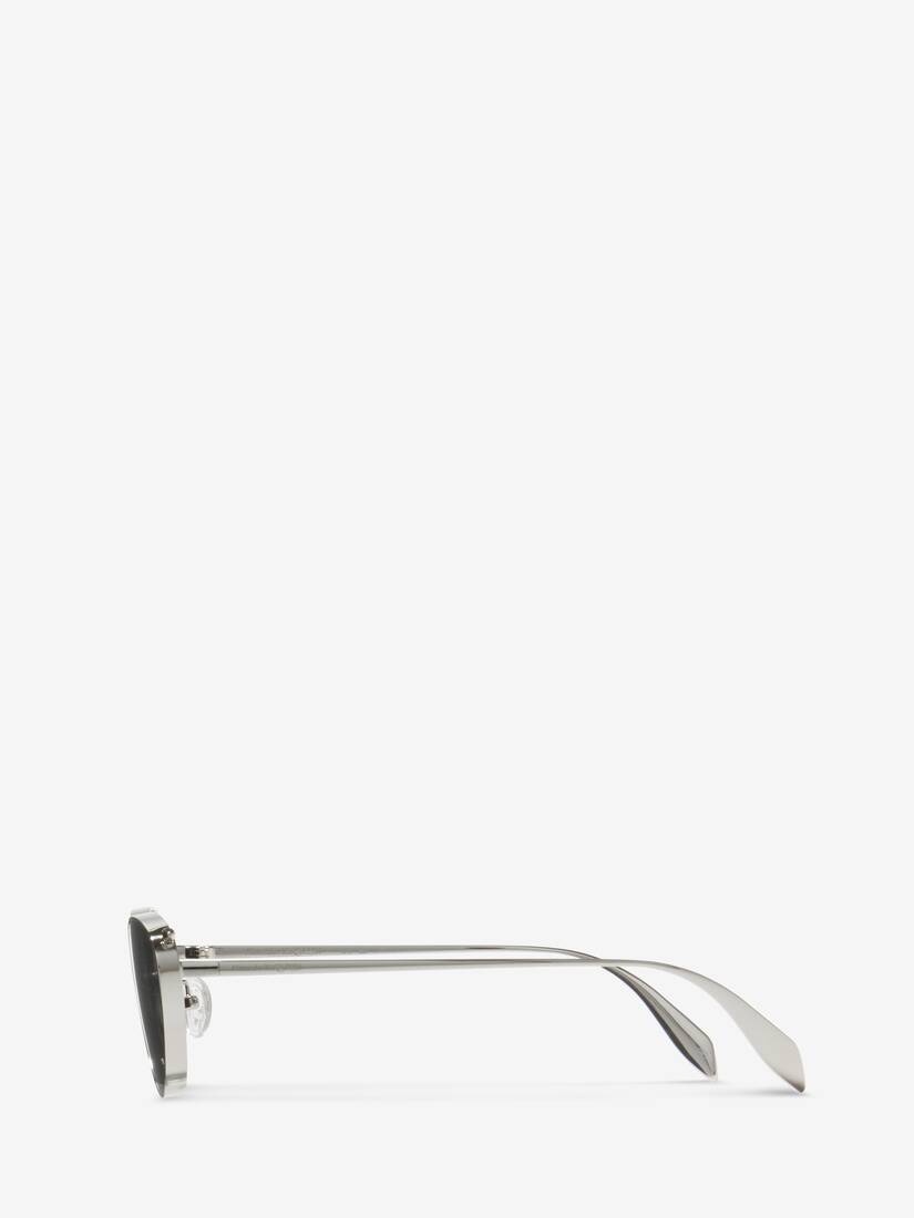 Women's Front Piercing Cat-eye Sunglasses in Silver - 4
