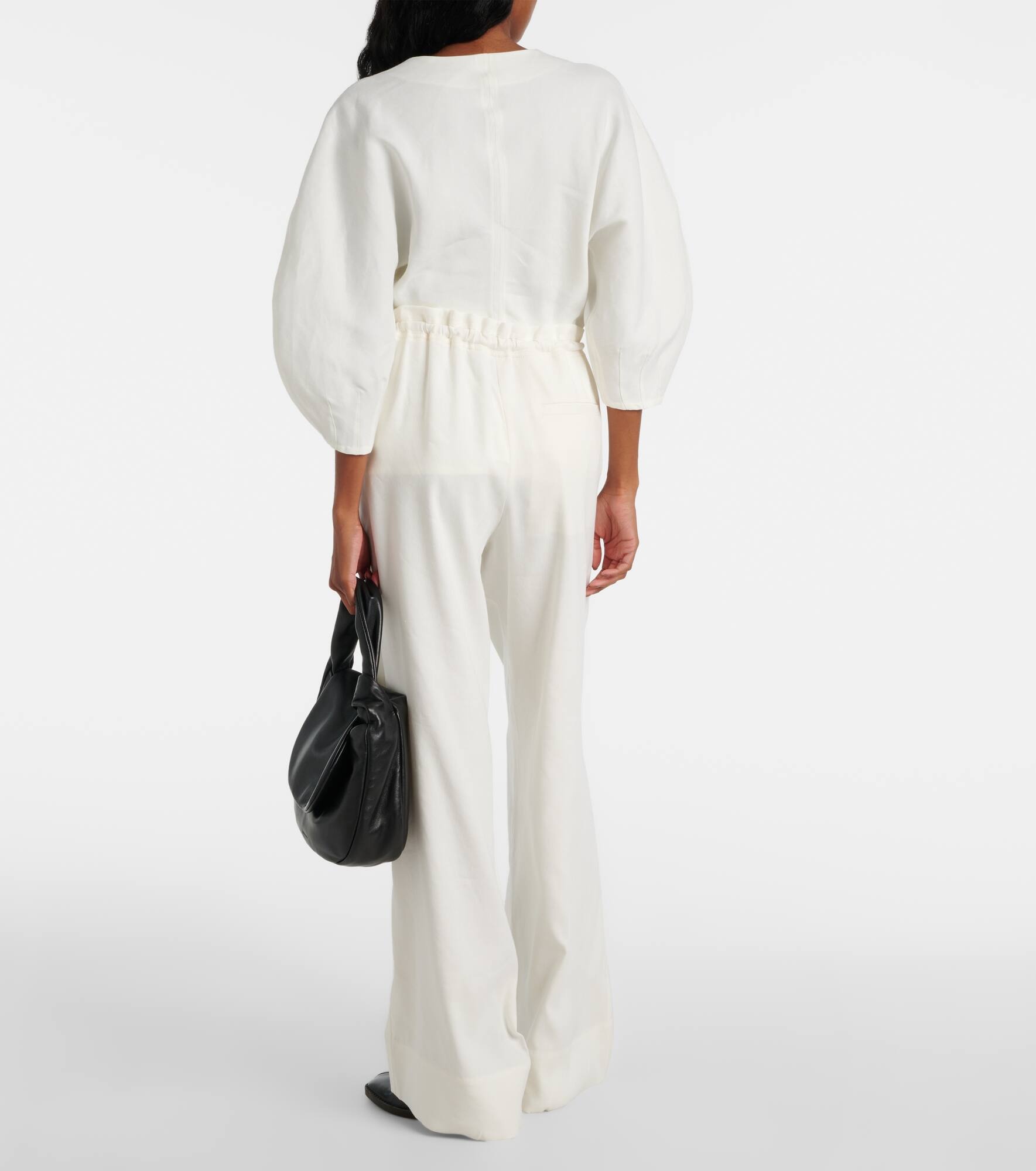 Linen-blend wide-leg pants - 3