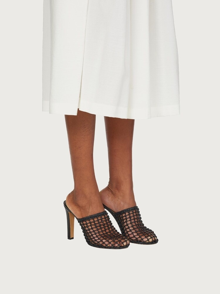 WOVEN HIGH HEEL MULE - 3