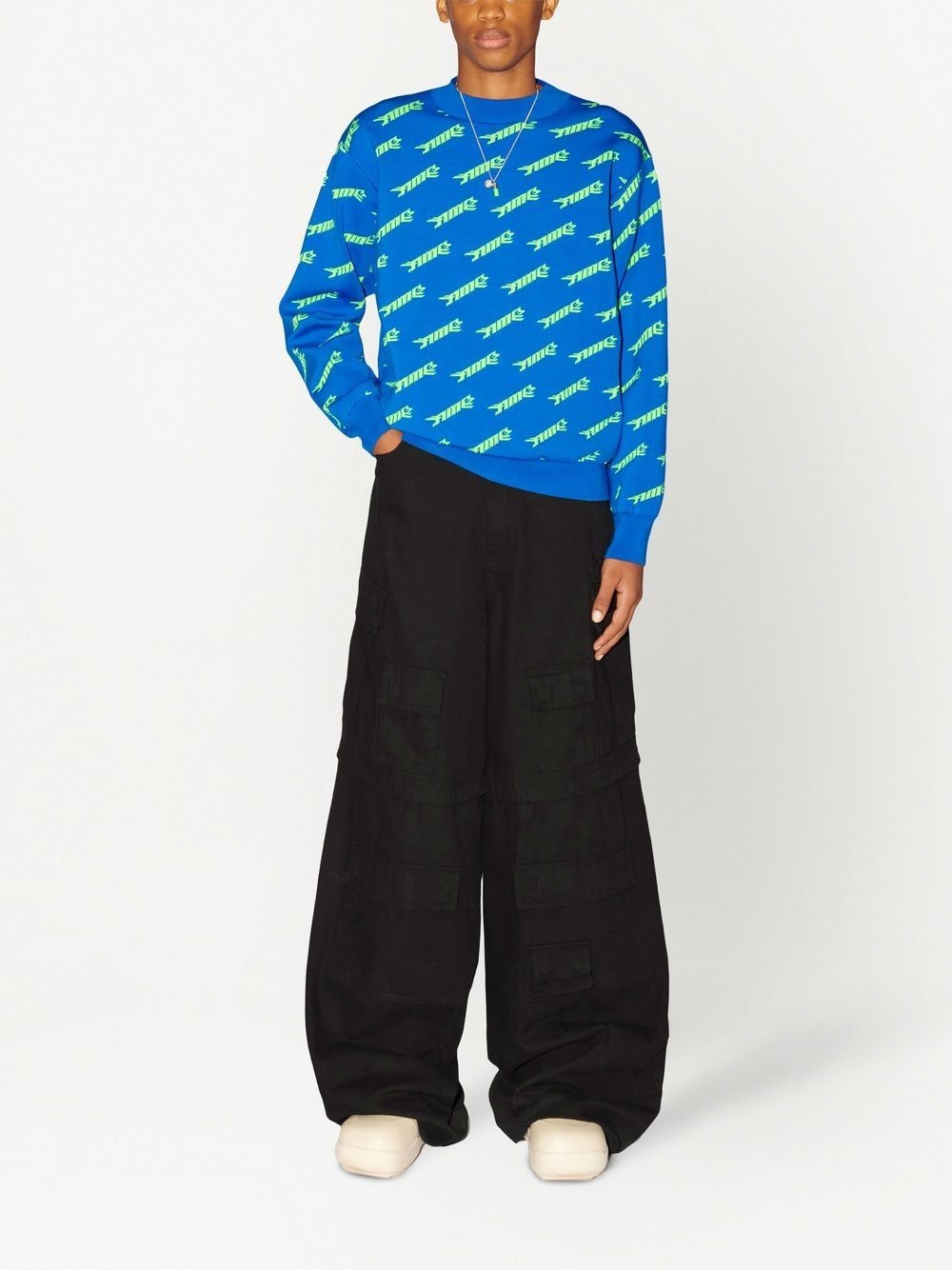 logo-intarsia crew-neck jumper - 2