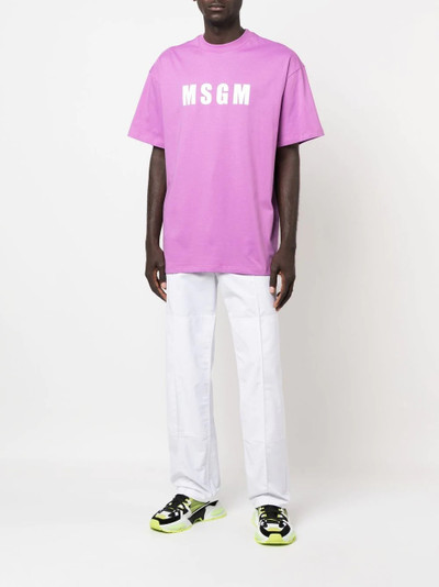 MSGM logo-print cotton T-shirt outlook