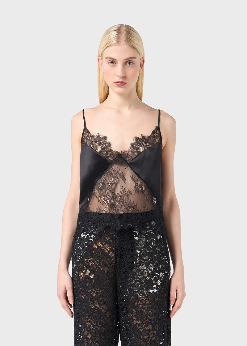 TOP IN SATIN AND CHANTILLY LACE 3