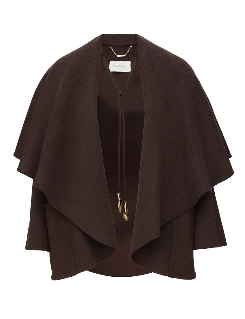 LUNA WOOL TIE NECK CAPE 1