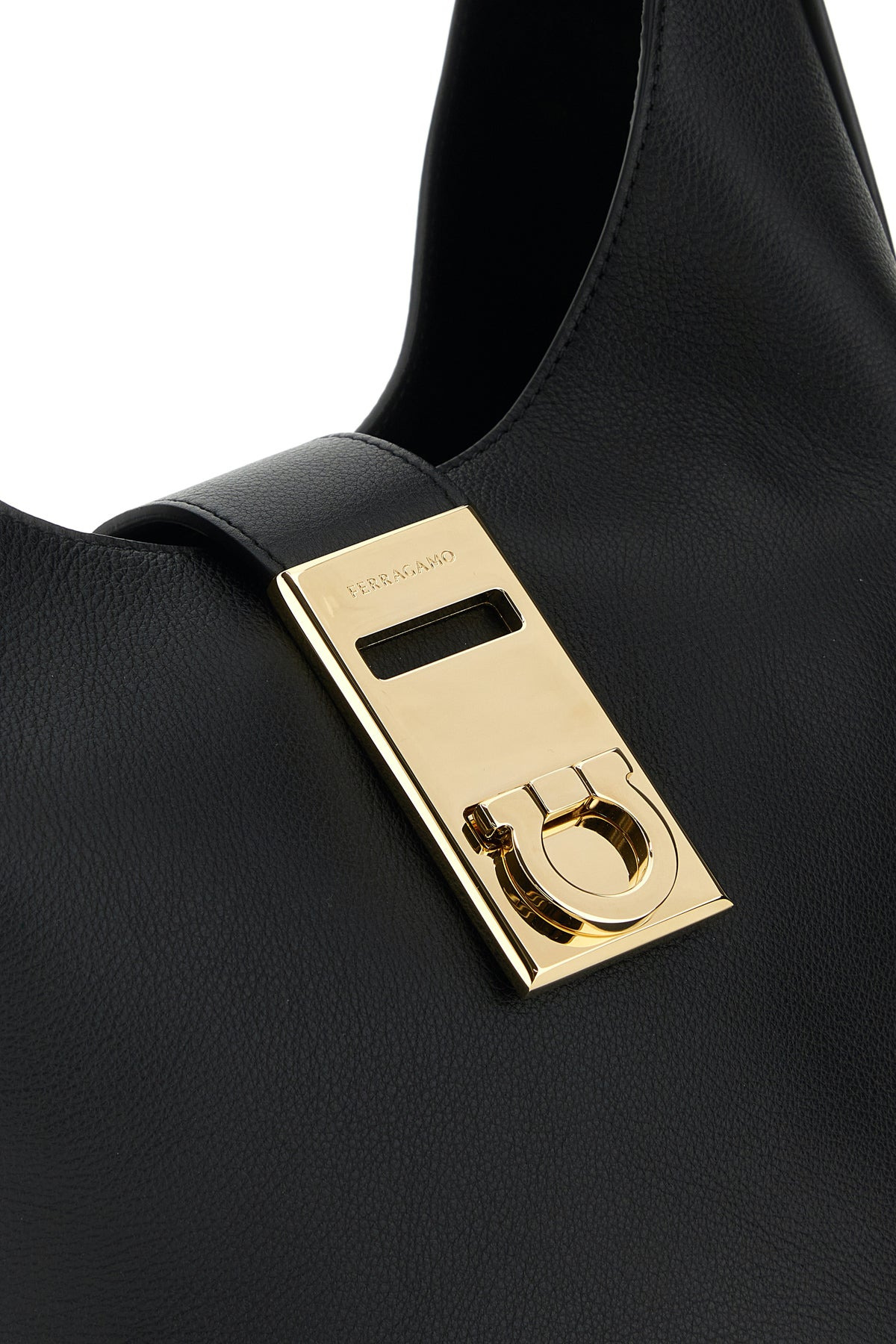 Black leather medium Hobo handbag - 4