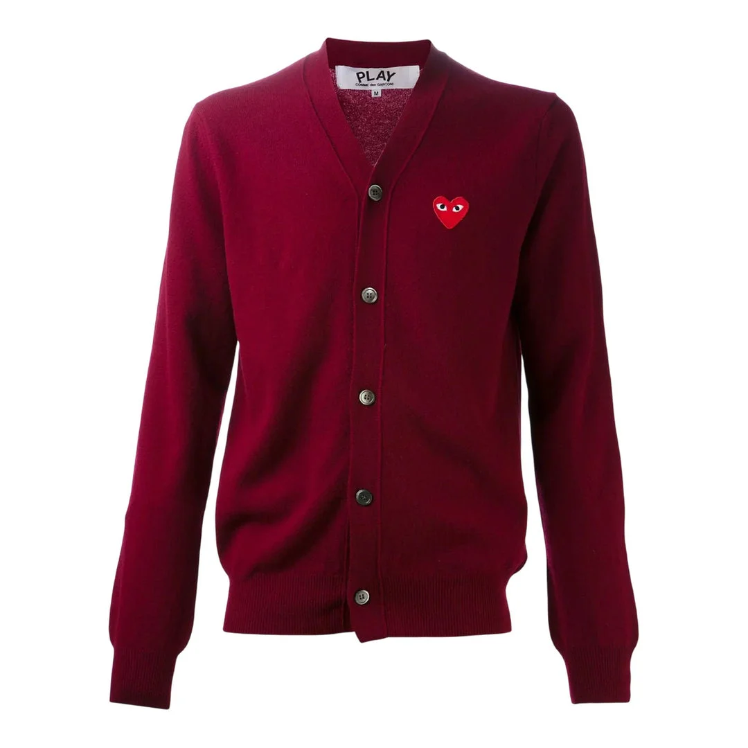 V-Neck Cardigan Red Emblem Unisex - 1