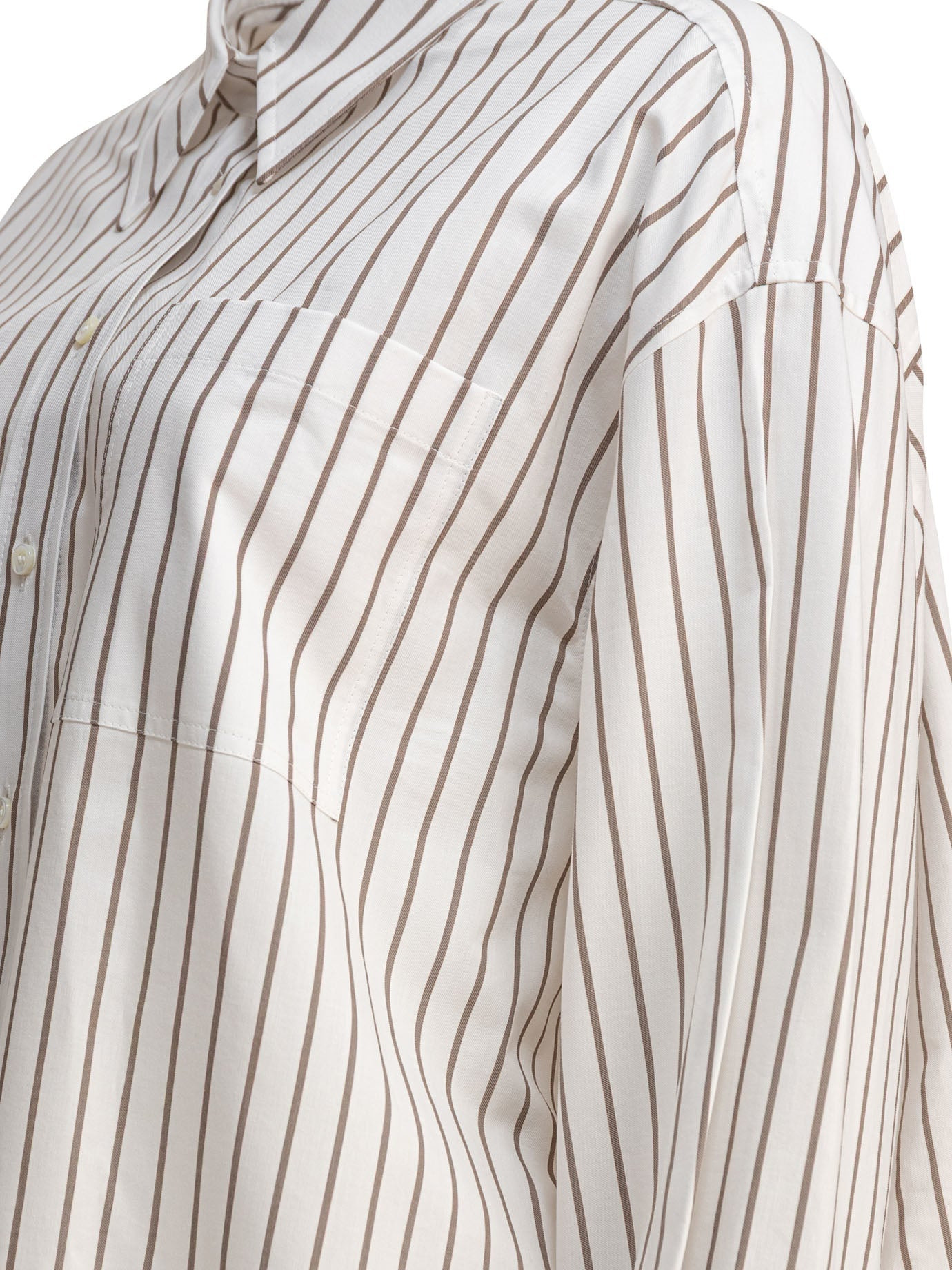 Brunello Cucinelli Women Cotton Twill Shirt With Shiny Cuffs - 4