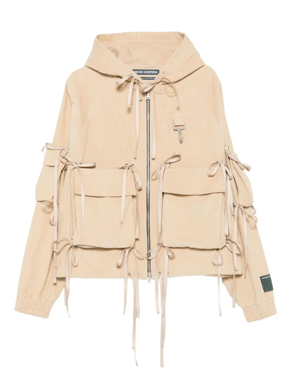 strap-detail hooded jacket - 1
