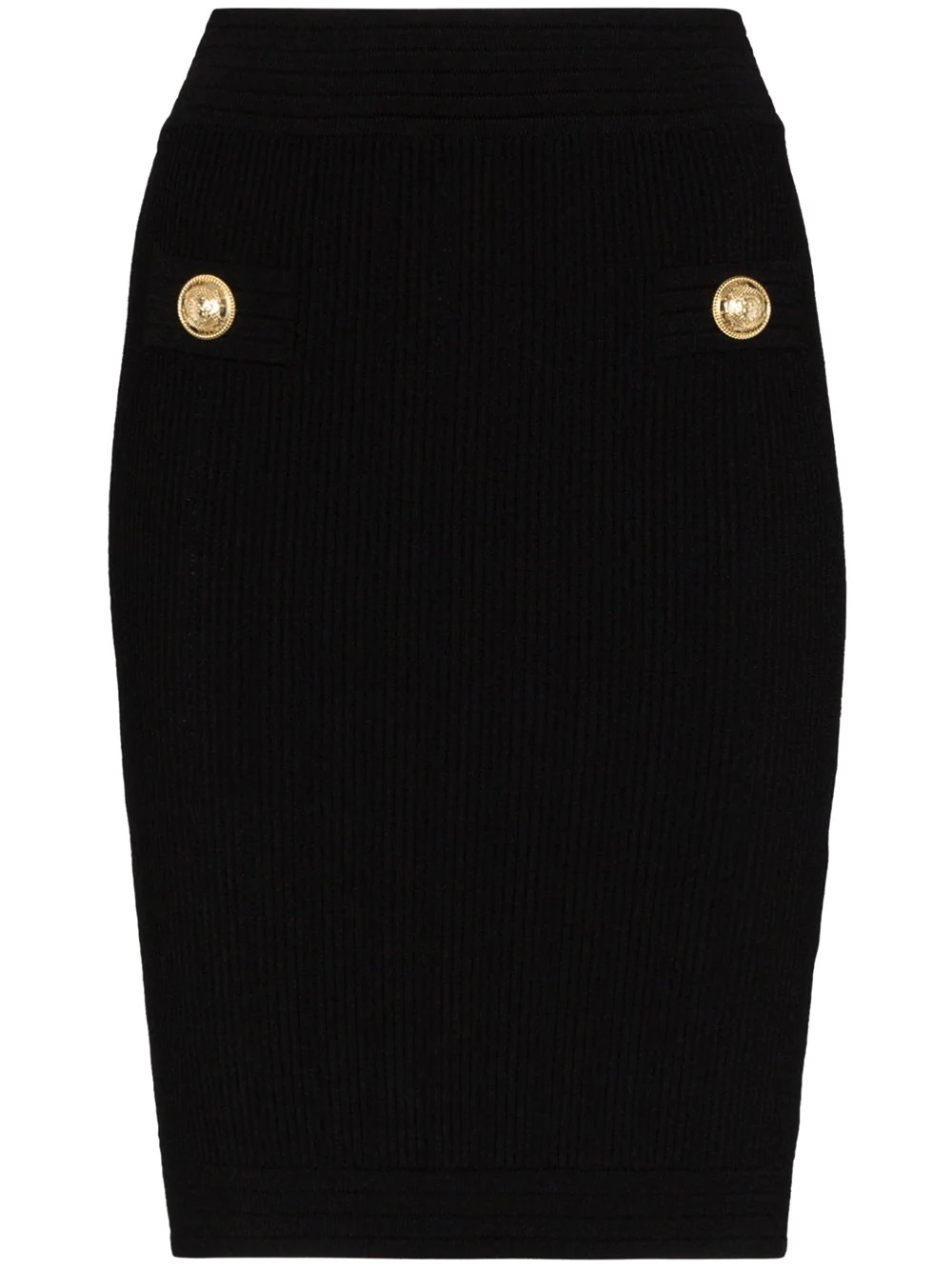 rib knit fitted skirt - 1