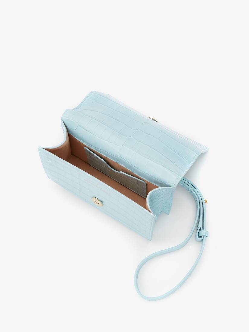 Mini Jewelled Satchel in Pale Blue - 4