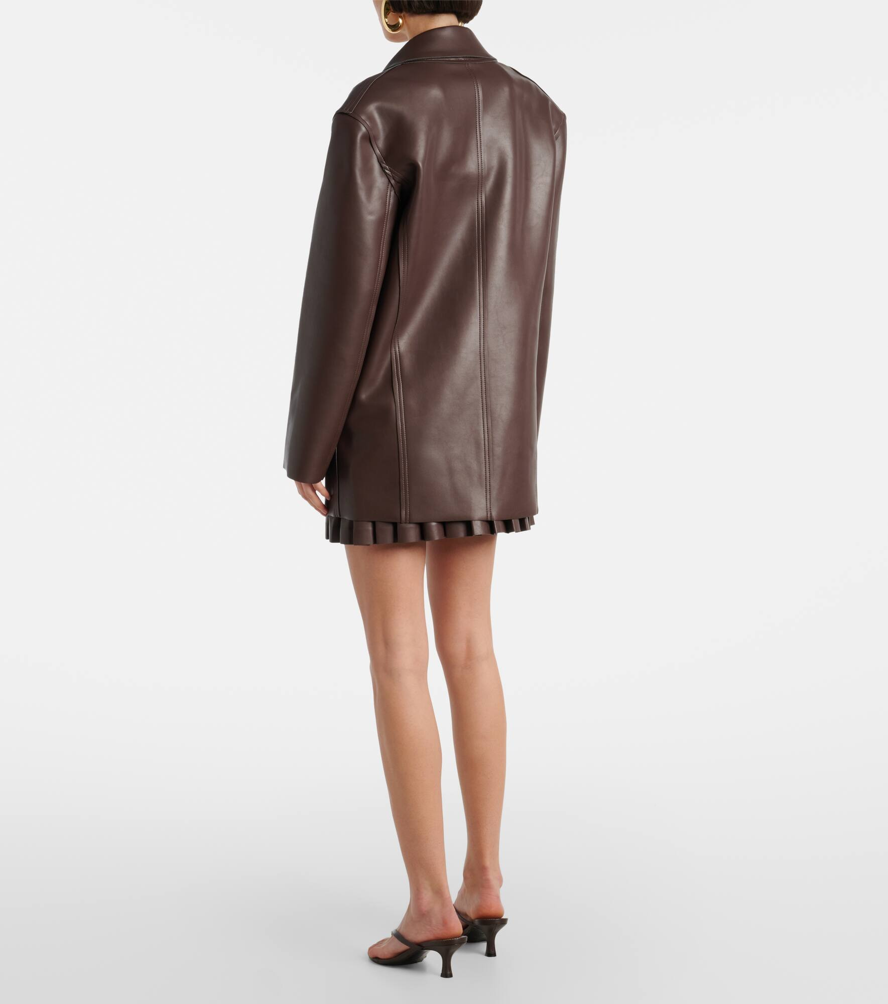 Oversized faux leather blazer - 3